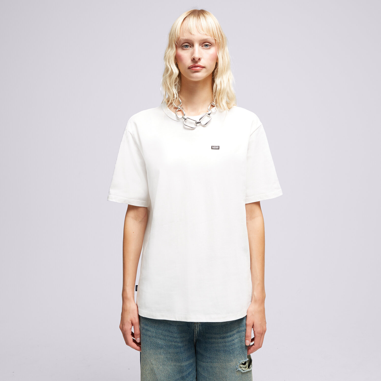 Koszulka, t-shirt damski VANS T-SHIRT WM SS OTW VN0A5I8XWHT1 BIAŁY