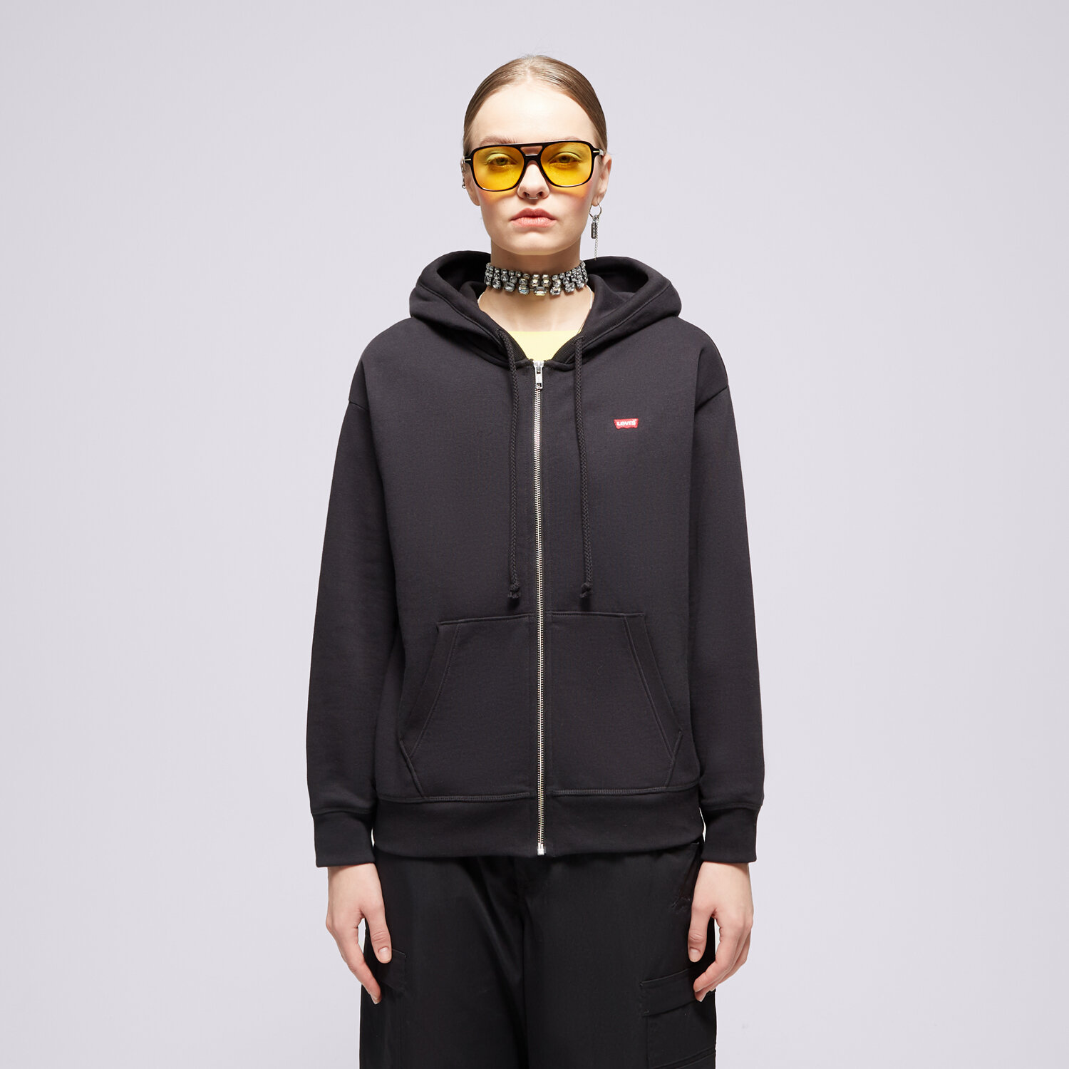 Bluza damska LEVI'S BLUZA Z KAPTUREM STANDARD ZIP A0777-0007 CZARNY