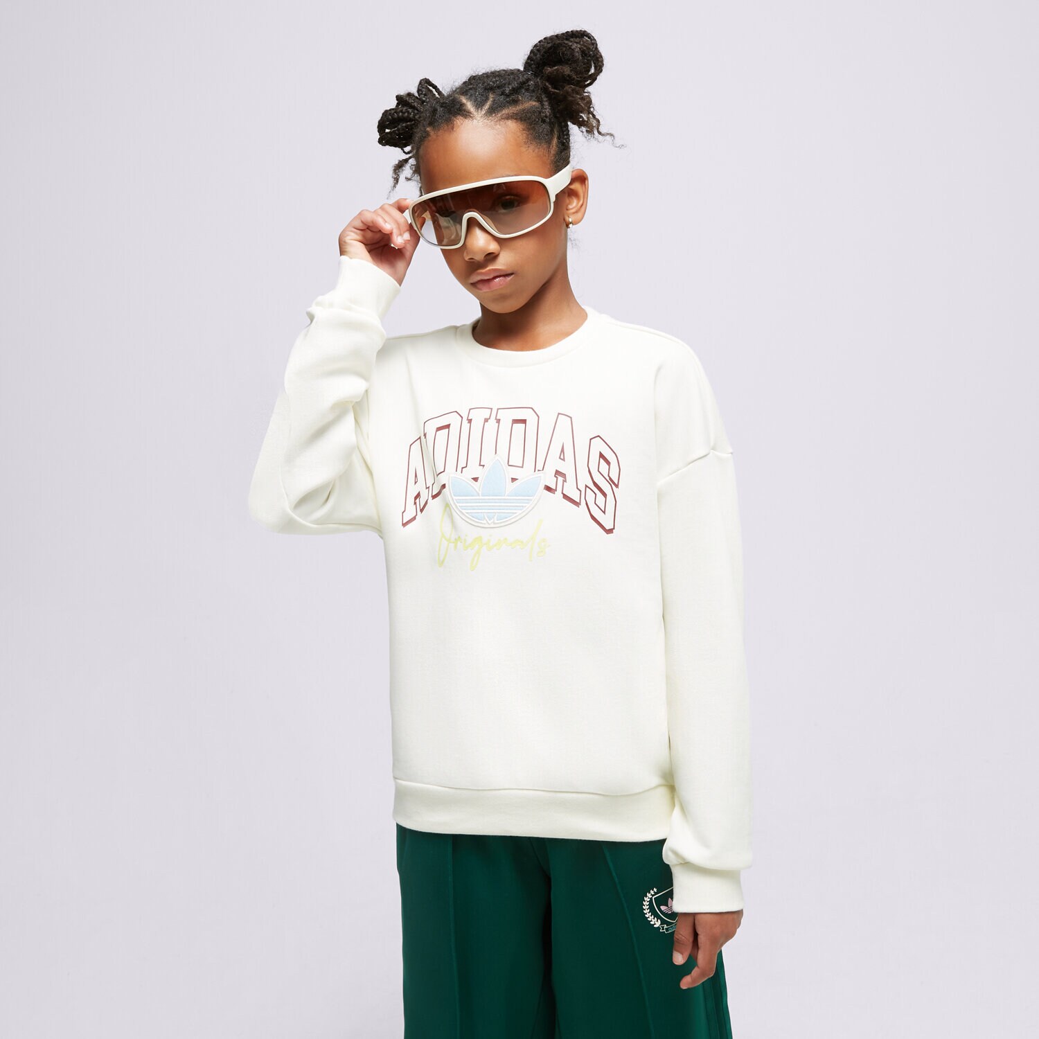 Sportowa bluza dziecięca ADIDAS BLUZA CREW U IJ0737 BIAŁY