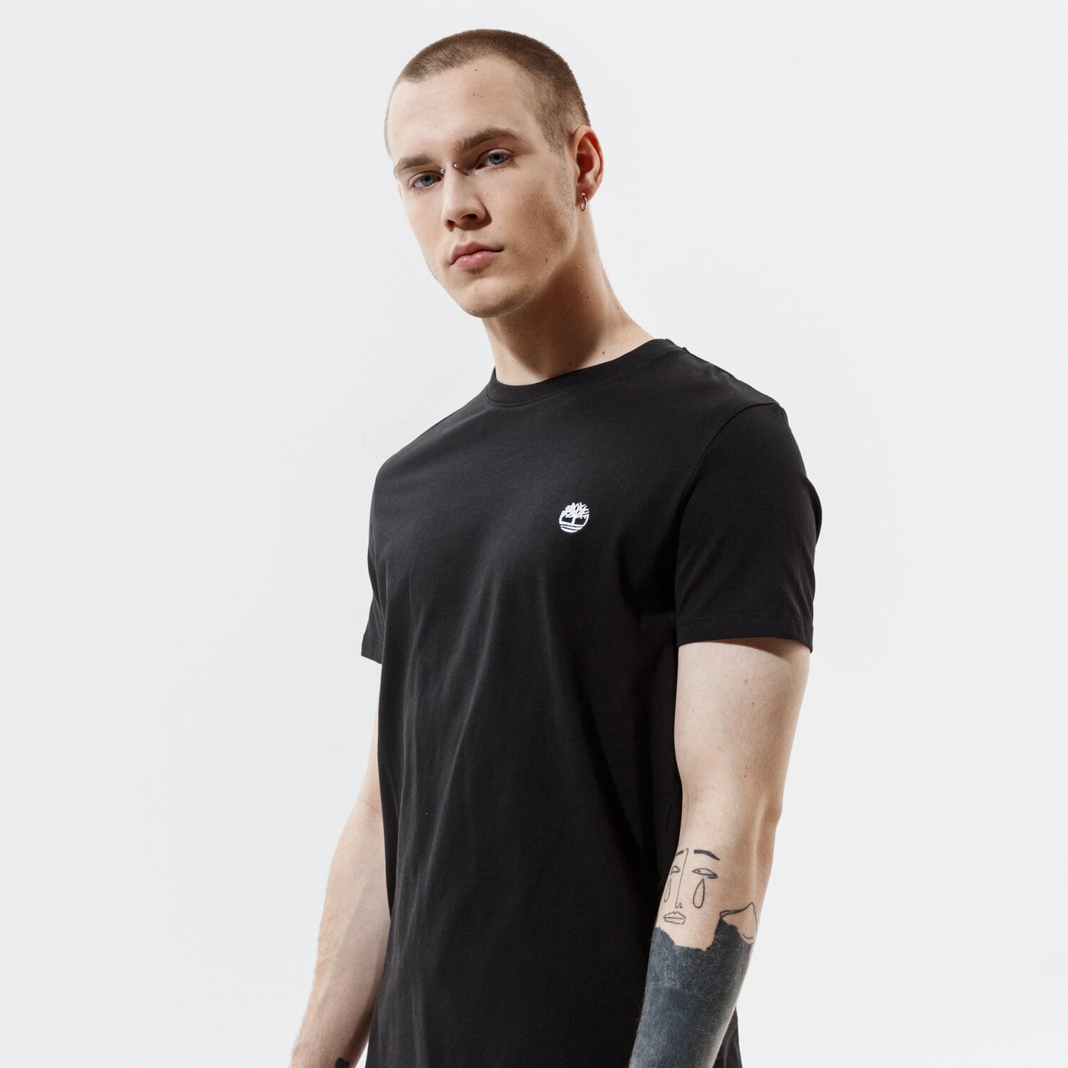 Koszulka, t-shirt sportowy męski TIMBERLAND T-SHIRT SS DUNSTAN JERSEY CREW TEE SLIM TB0A2BPR0011 CZARNY