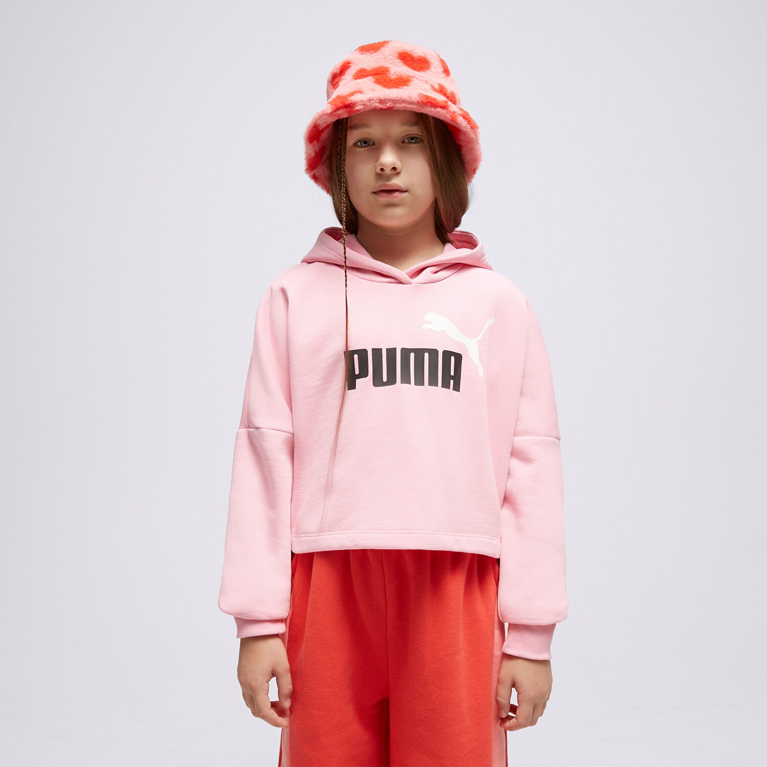 Sportowa bluza dziecięca PUMA BLUZA Z KAPTUREM (G)CRP HD 67113466 RÓŻOWY