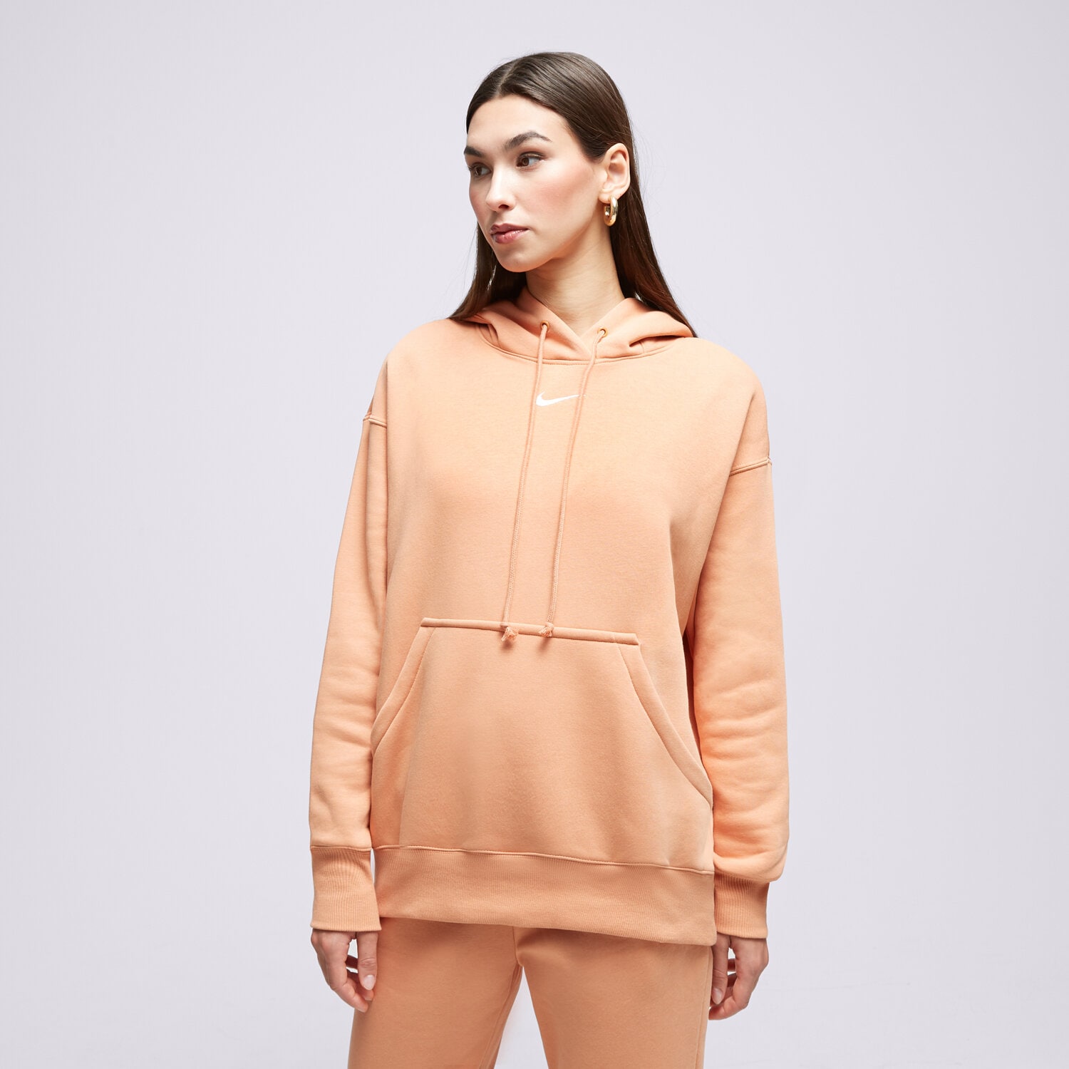 Bluza damska NIKE BLUZA Z KAPTUREM W NSW PHNX FLC OS DQ5860-225 BRĄZOWY