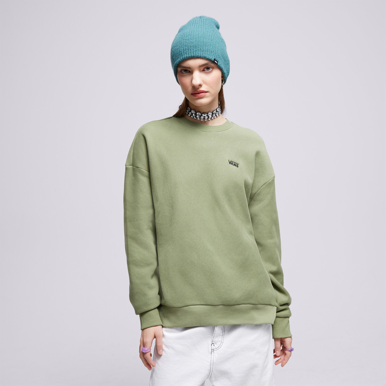 Bluza damska VANS BLUZA COMFYCUSH ESSENTIAL CREW VN000A6CZBF1 ZIELONY