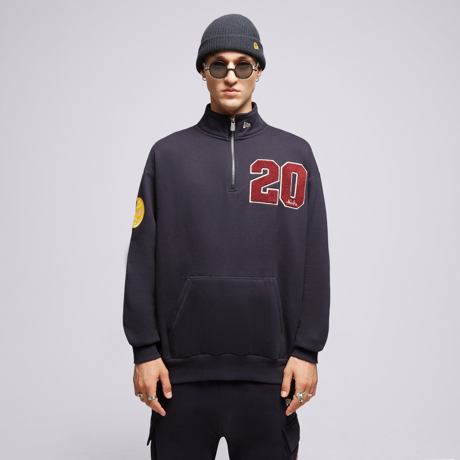 Bluza męska NEW ERA BLUZA ROZPINANA NE QUARTER ZIP NONE 60416405 GRANATOWY
