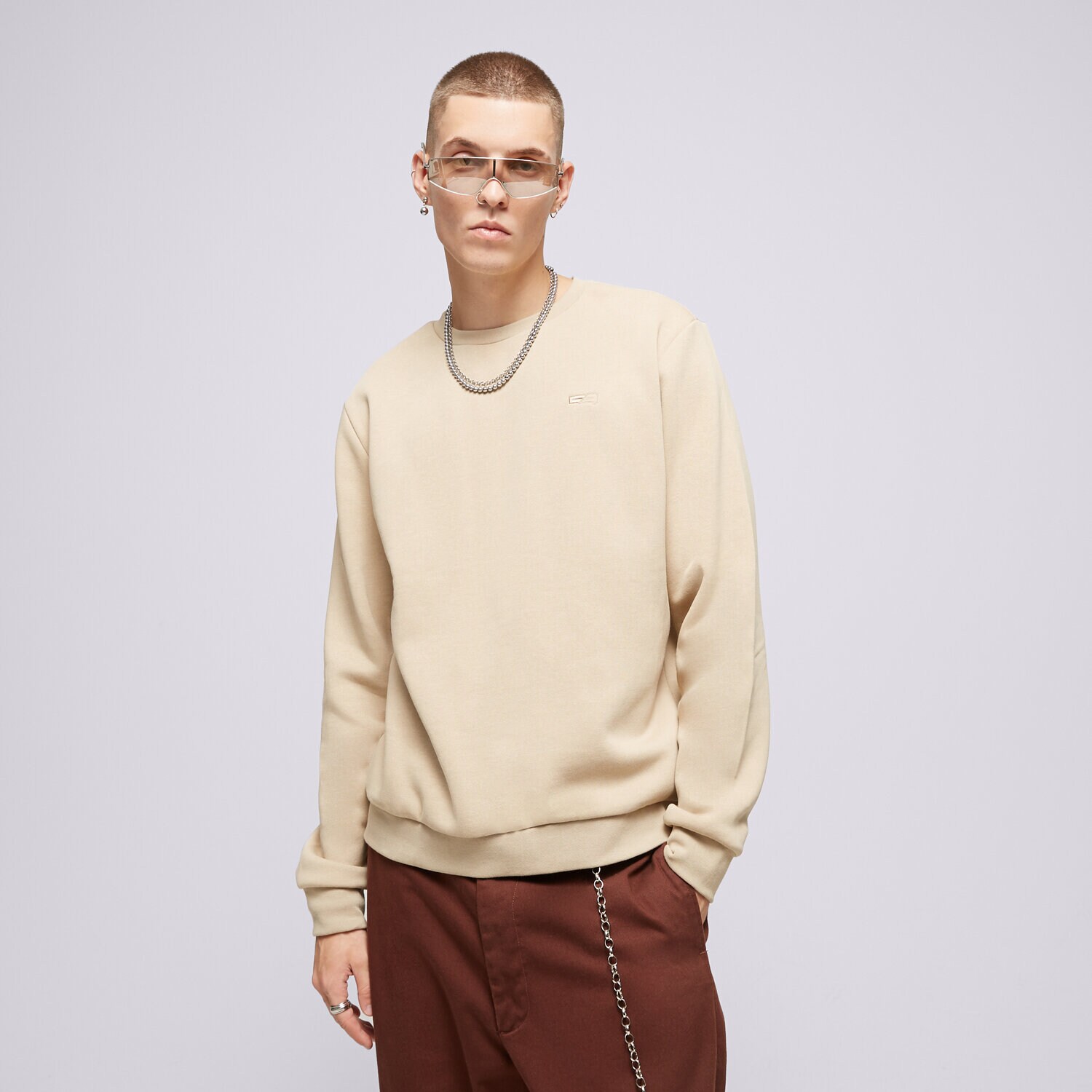 Bluza męska CONFRONT BLUZA ESSENTIAL CREW BEIGE CF323BLM92001 BEŻOWY