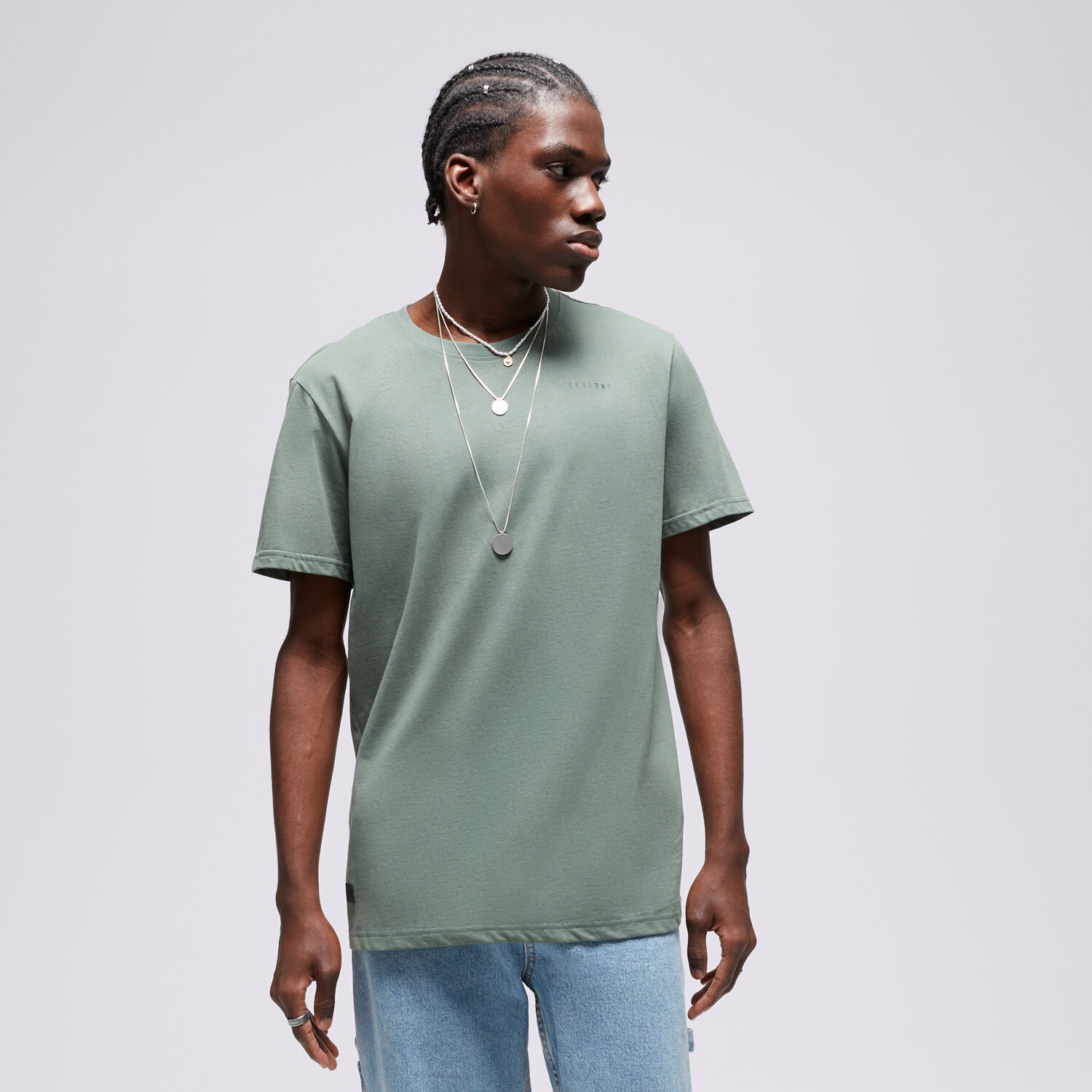 Koszulka, t-shirt sportowy męski CONFRONT T SHIRT ESSENTIAL T-SHIRT GREEN CF323TSM90002 KHAKI
