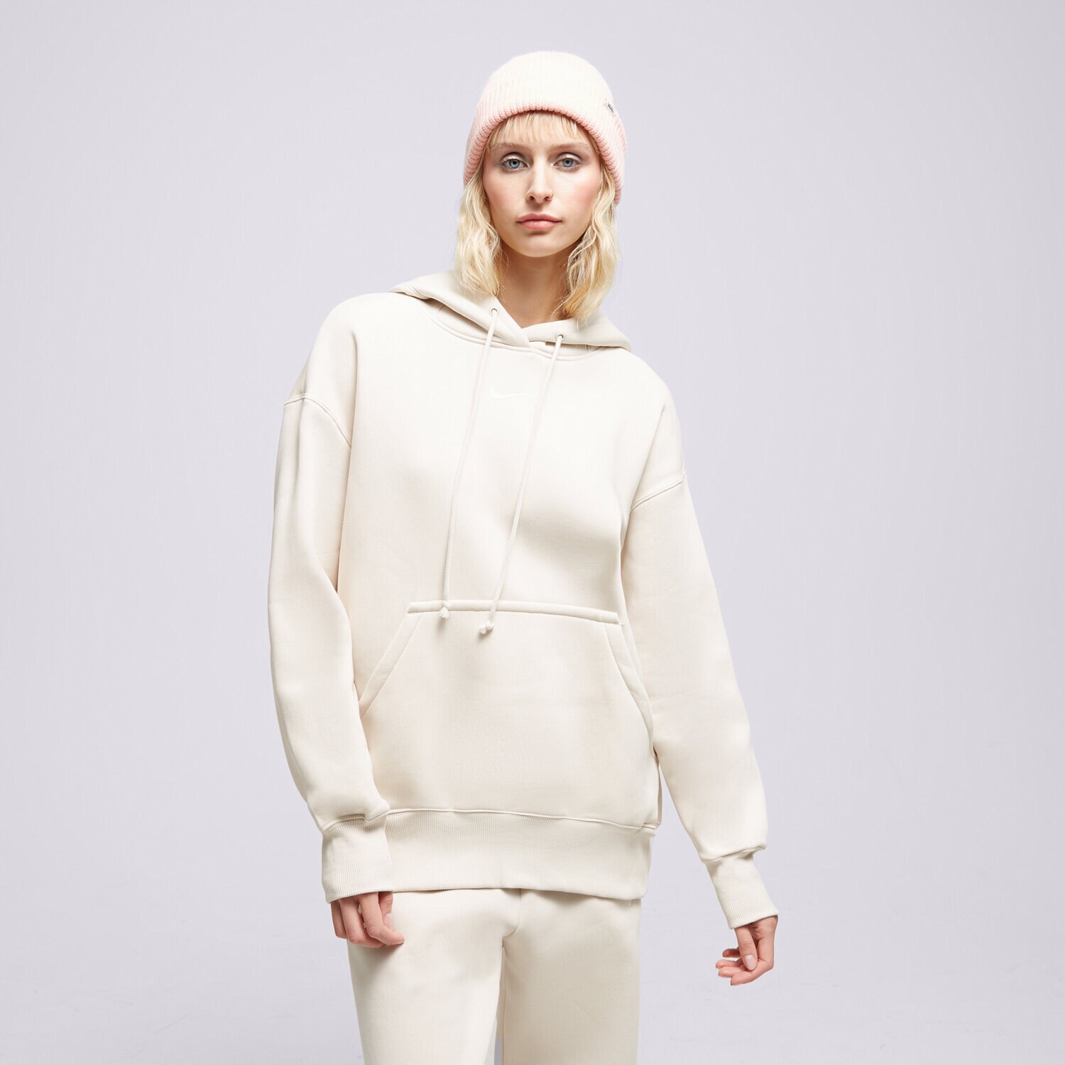 Bluza damska NIKE BLUZA Z KAPTUREM W NSW PHNX FLC OS DQ5860-104 BEŻOWY