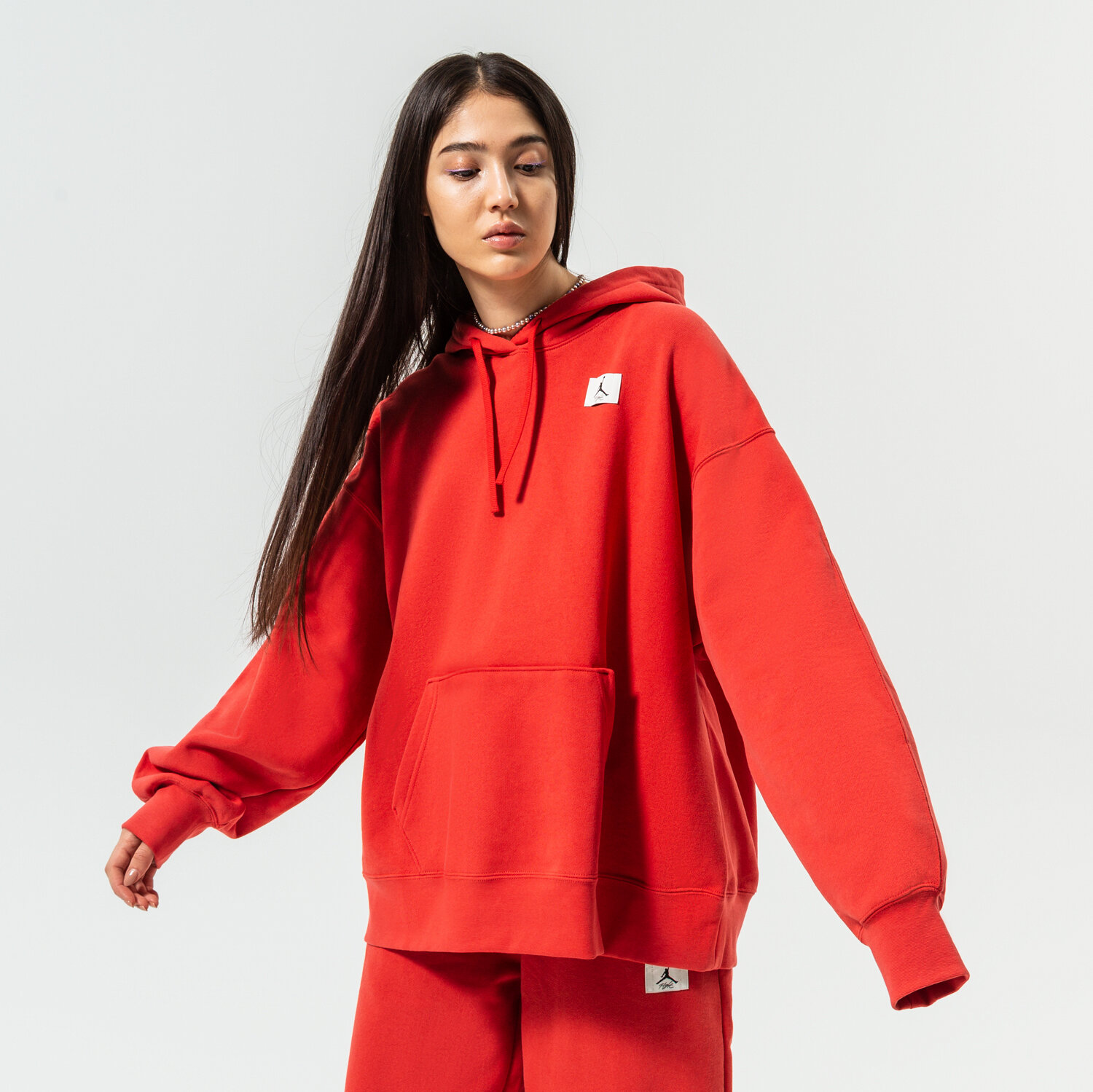 Bluza damska JORDAN BLUZA Z KAPTUREM W J FLT FLC HOODIE DQ4603-605 CZERWONY