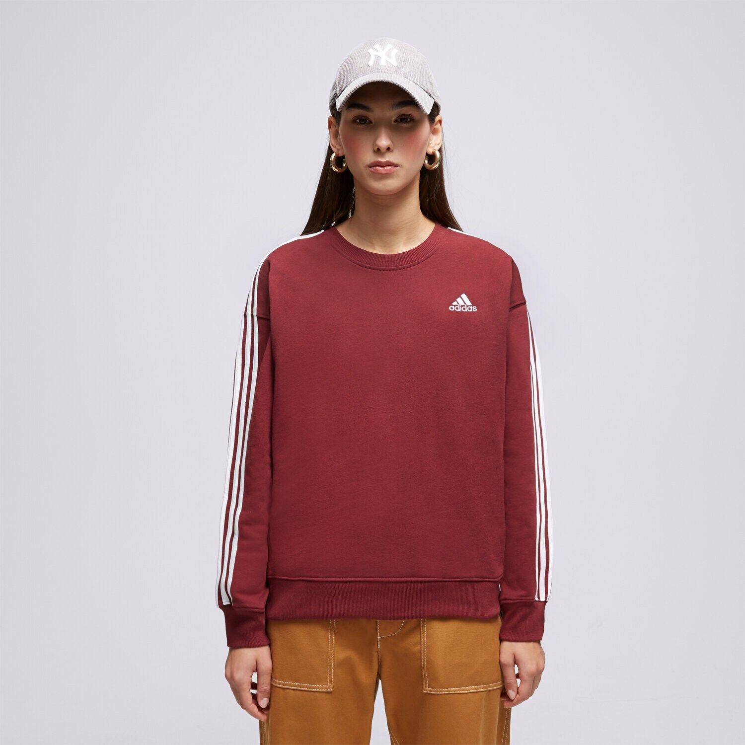 Bluza damska ADIDAS BLUZA W 3S FT SWT IL3433 BORDOWY