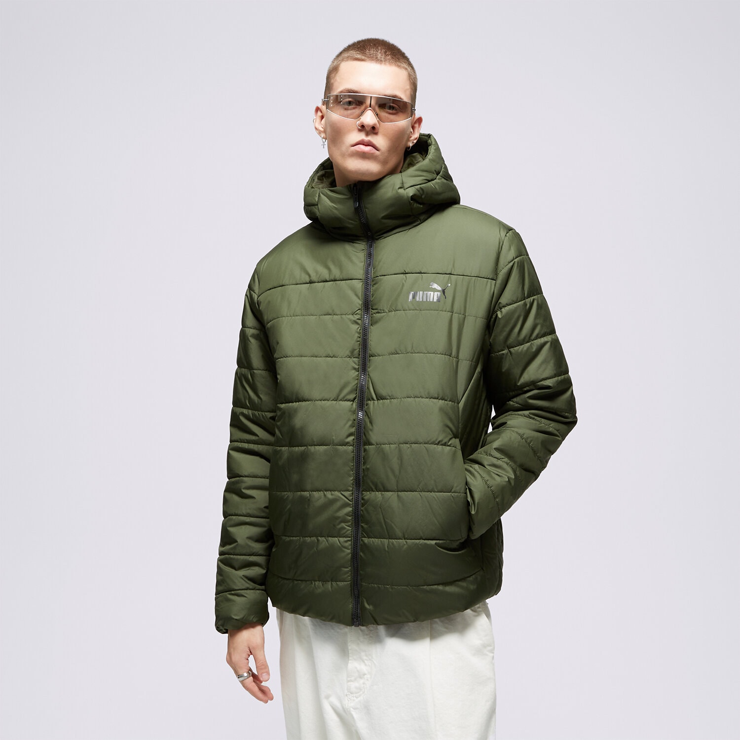 Kurtka zimowa męska PUMA KURTKA ZIMOWA ESS HOODED PADDED 84893831 ZIELONY