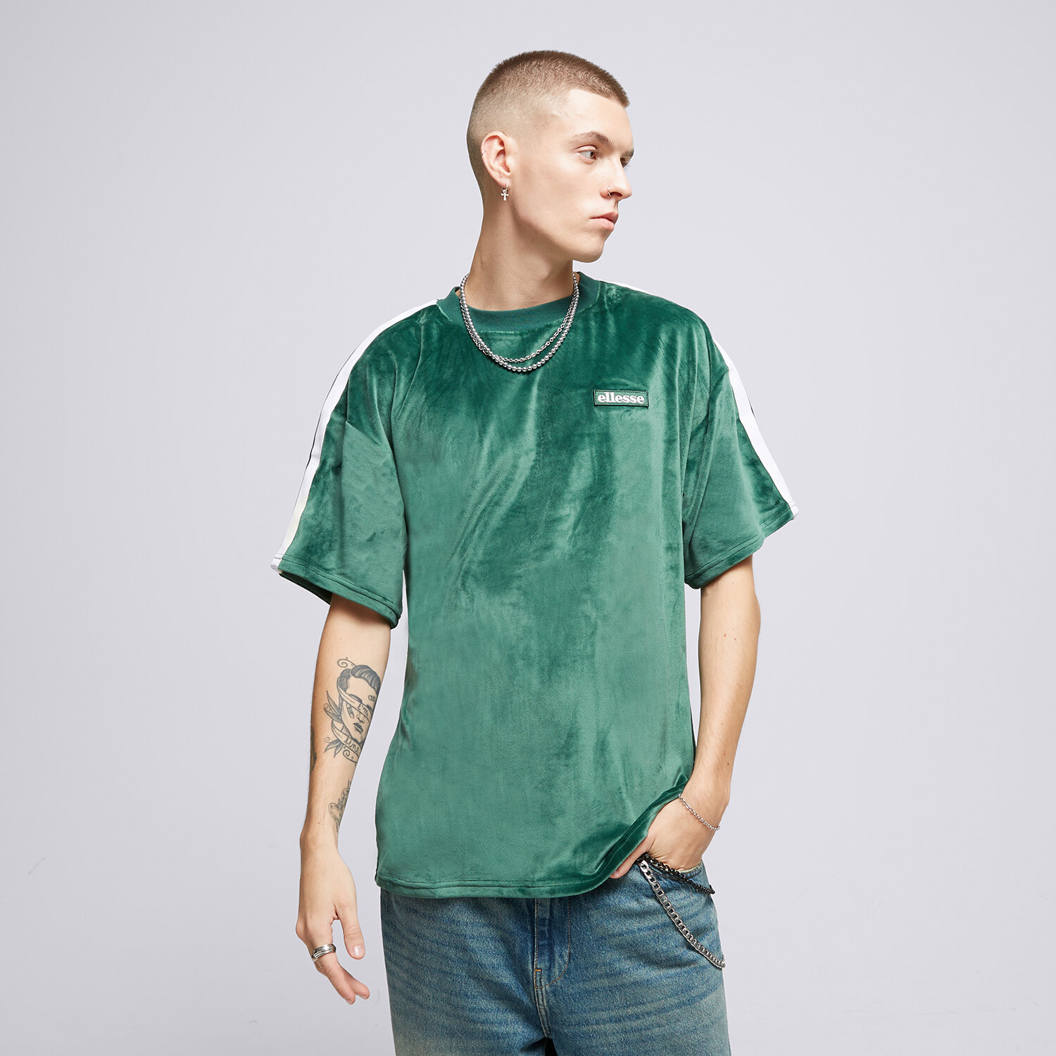 Koszulka, t-shirt sportowy męski ELLESSE T-SHIRT LORETTI TEE DGREEN SHT19006502 ZIELONY