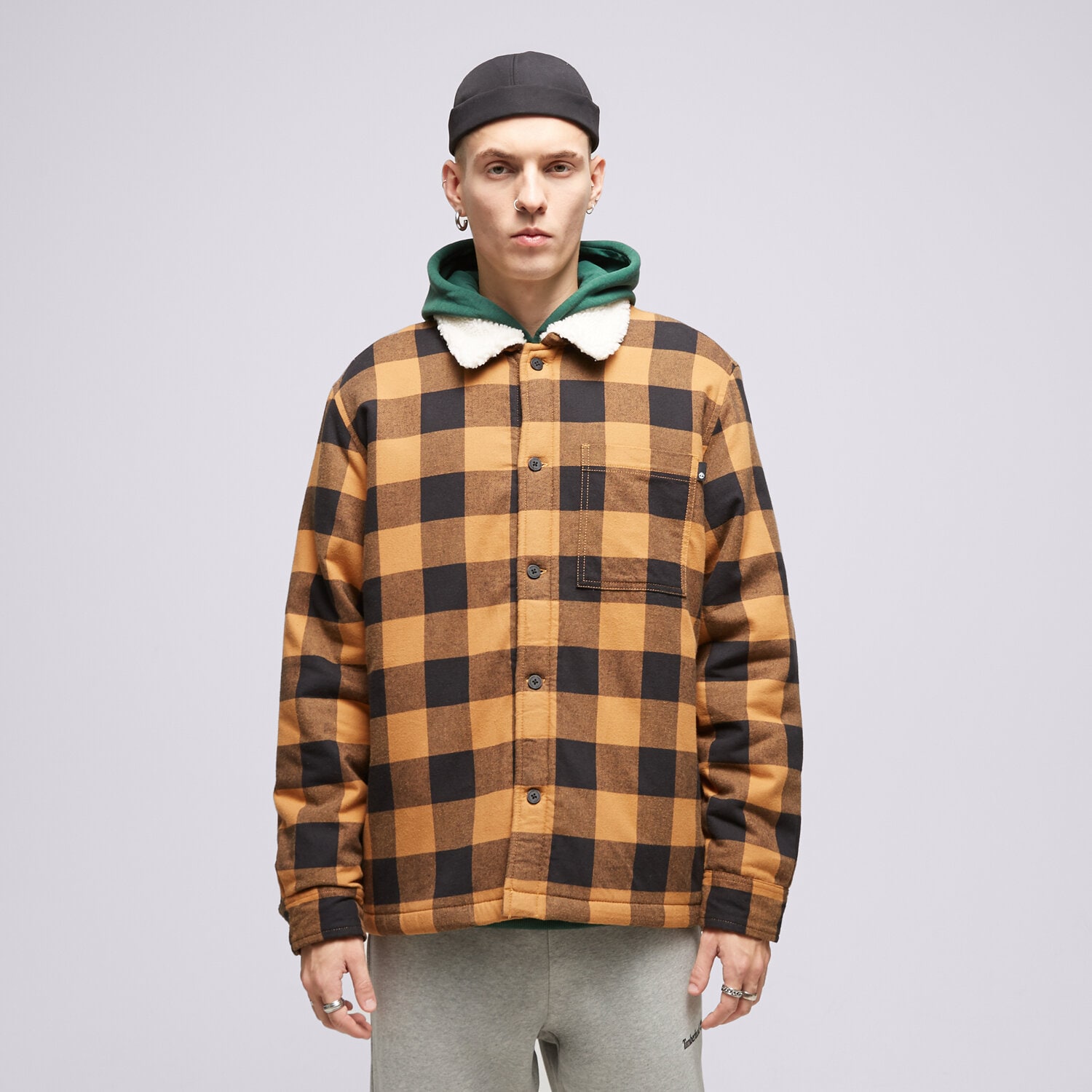 Kurtka zimowa męska TIMBERLAND KURTKA BUFFALO PLAID SHERPA LINED TB0A6FWNP501 Neon różowy
