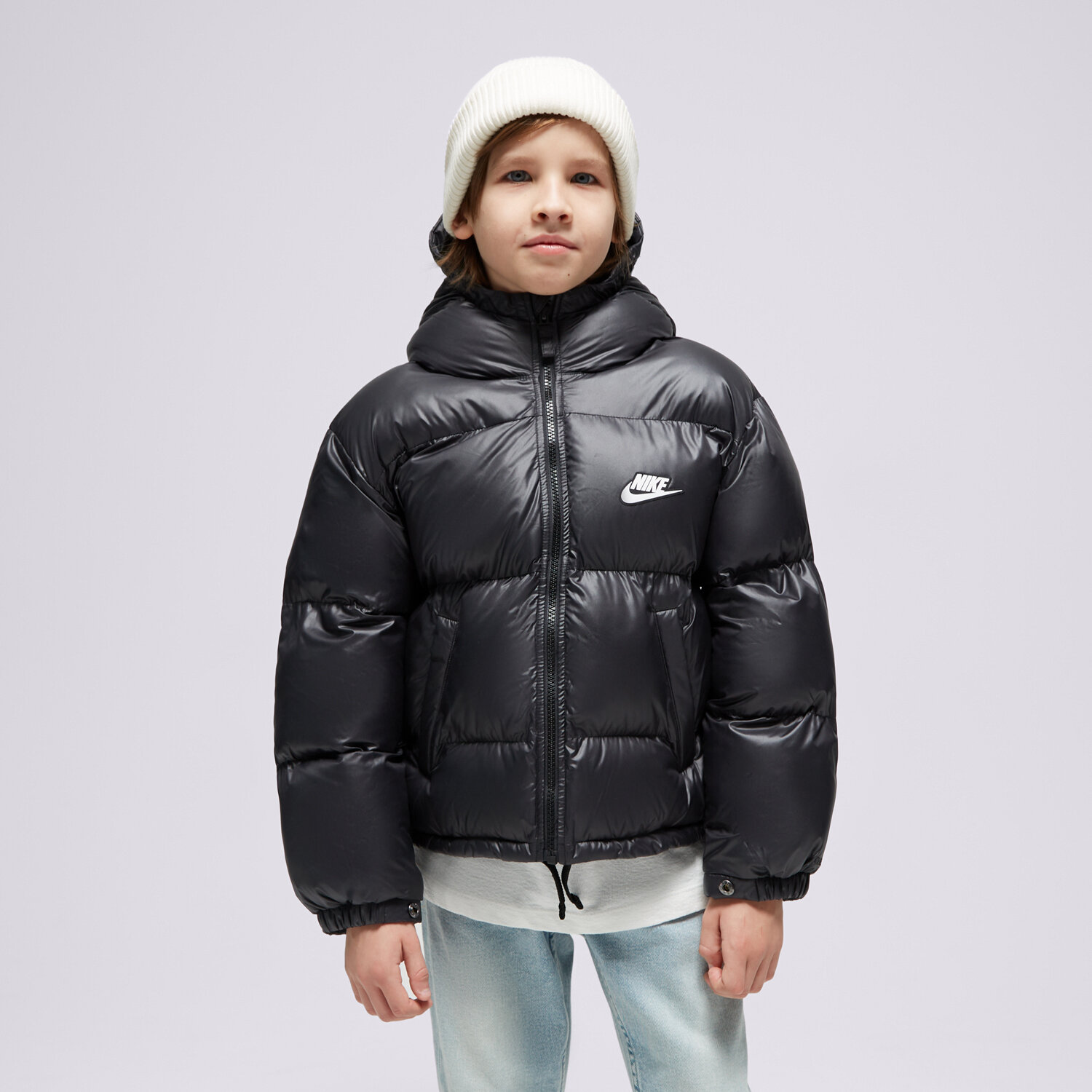 Dziecięca kurtka przejściowa (wiosenna/jesienna) NIKE KURTKA ZIMOWA K NSW TF RPL HGH SYNFL U FD2846-011 CZARNY