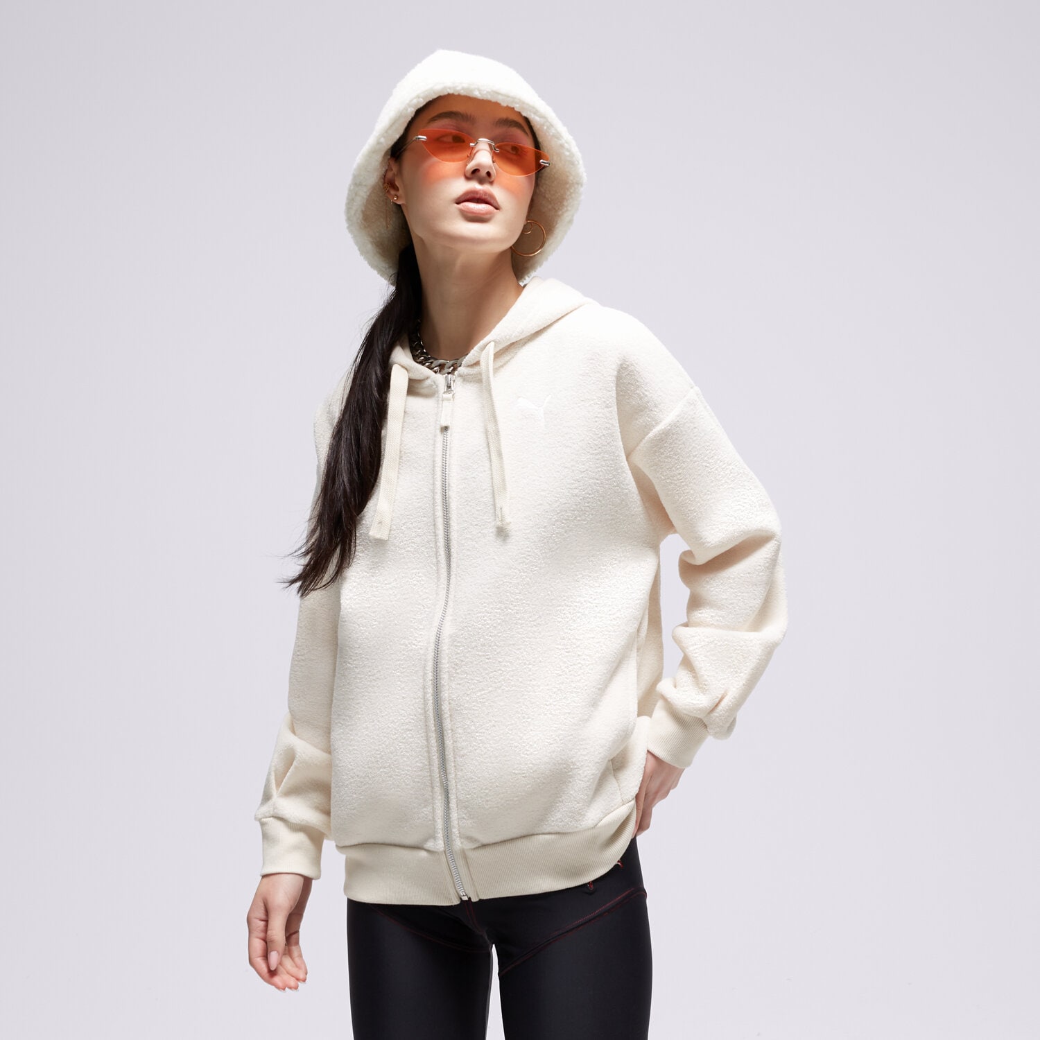 Bluza damska PUMA BLUZA Z KAPTUREM HER WINTERIZED 676008 87 BIAŁY
