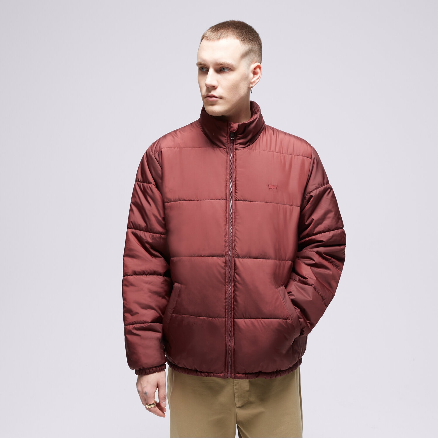 Kurtka zimowa męska LEVI'S KURTKA ZIMOWA SUNSET SHORT PUFFER A5640-0003 BORDOWY
