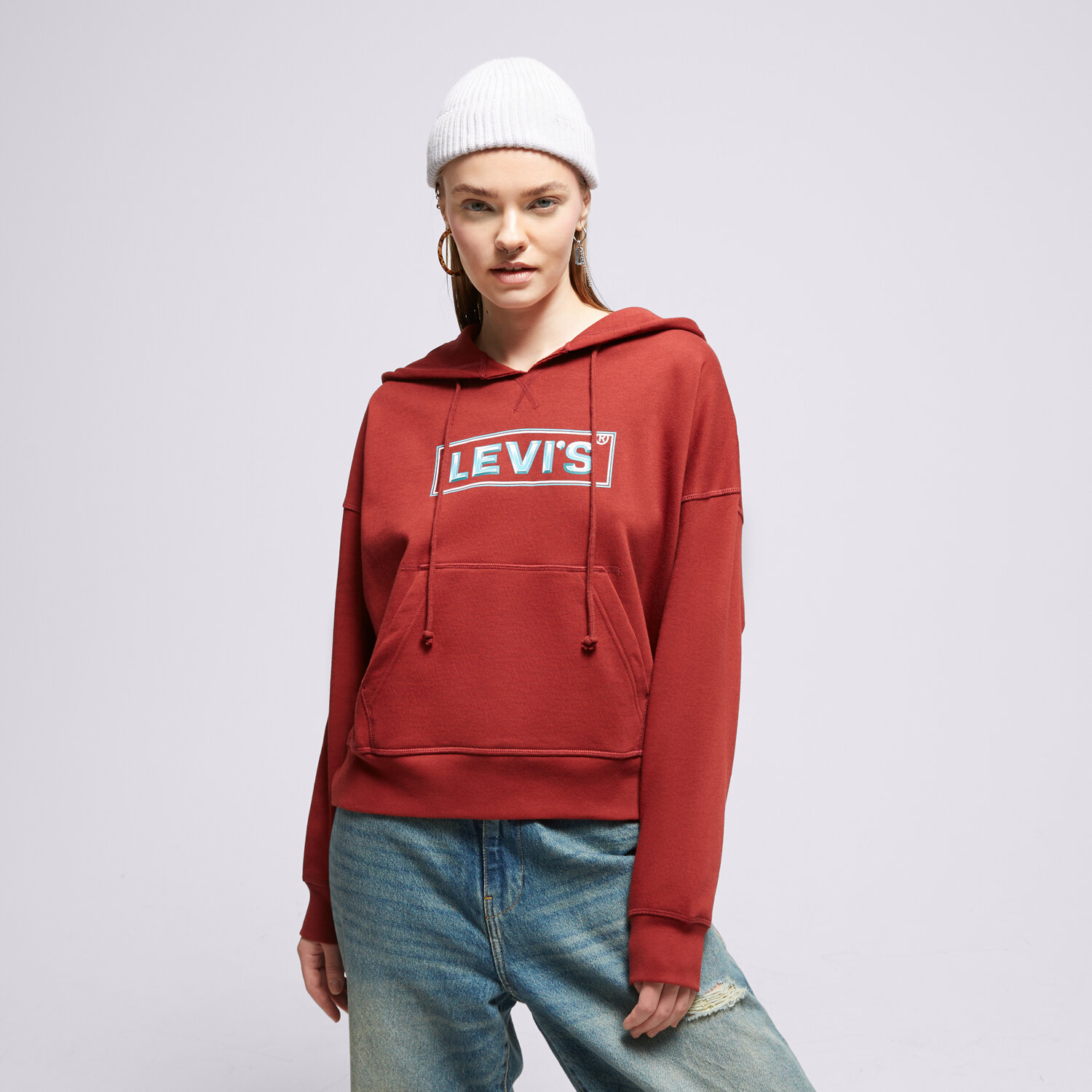 Bluza damska LEVI'S BLUZA Z KAPTUREM GR AUTHENTIC A5591-0007 BORDOWY