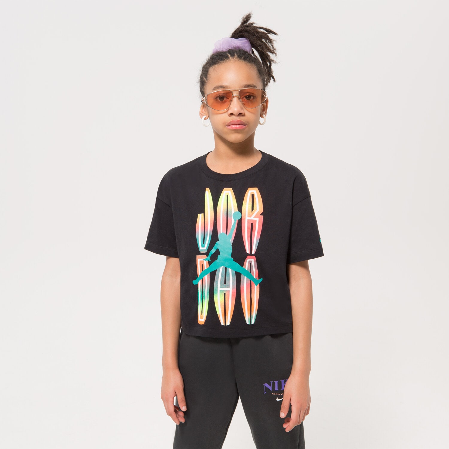 Koszulka, t-shirt dla dzieci JORDAN T-SHIRT MJ MVP STACK GIRL 45B804-023 CZARNY