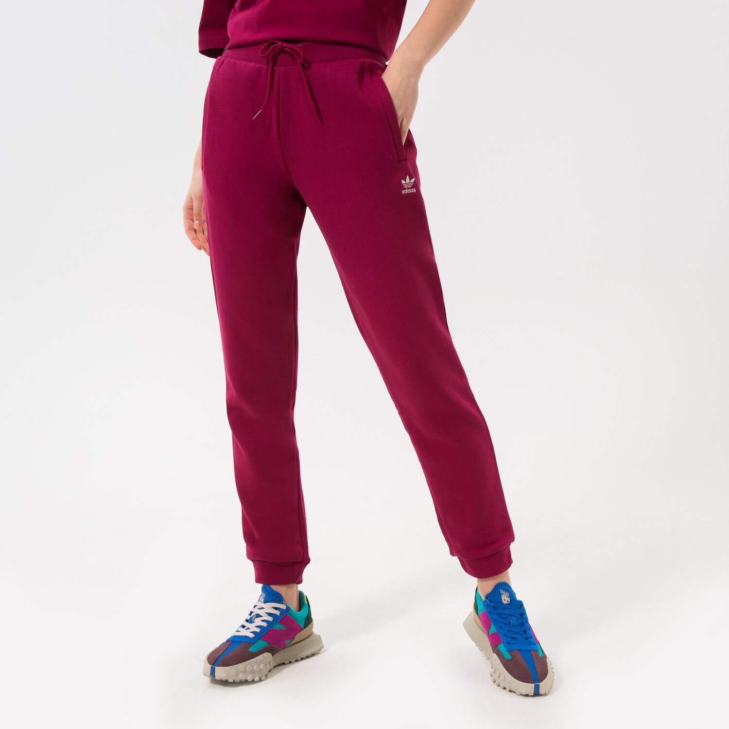 Spodnie sportowe damskie ADIDAS SPODNIE TRACK PANT HM1838 BORDOWY