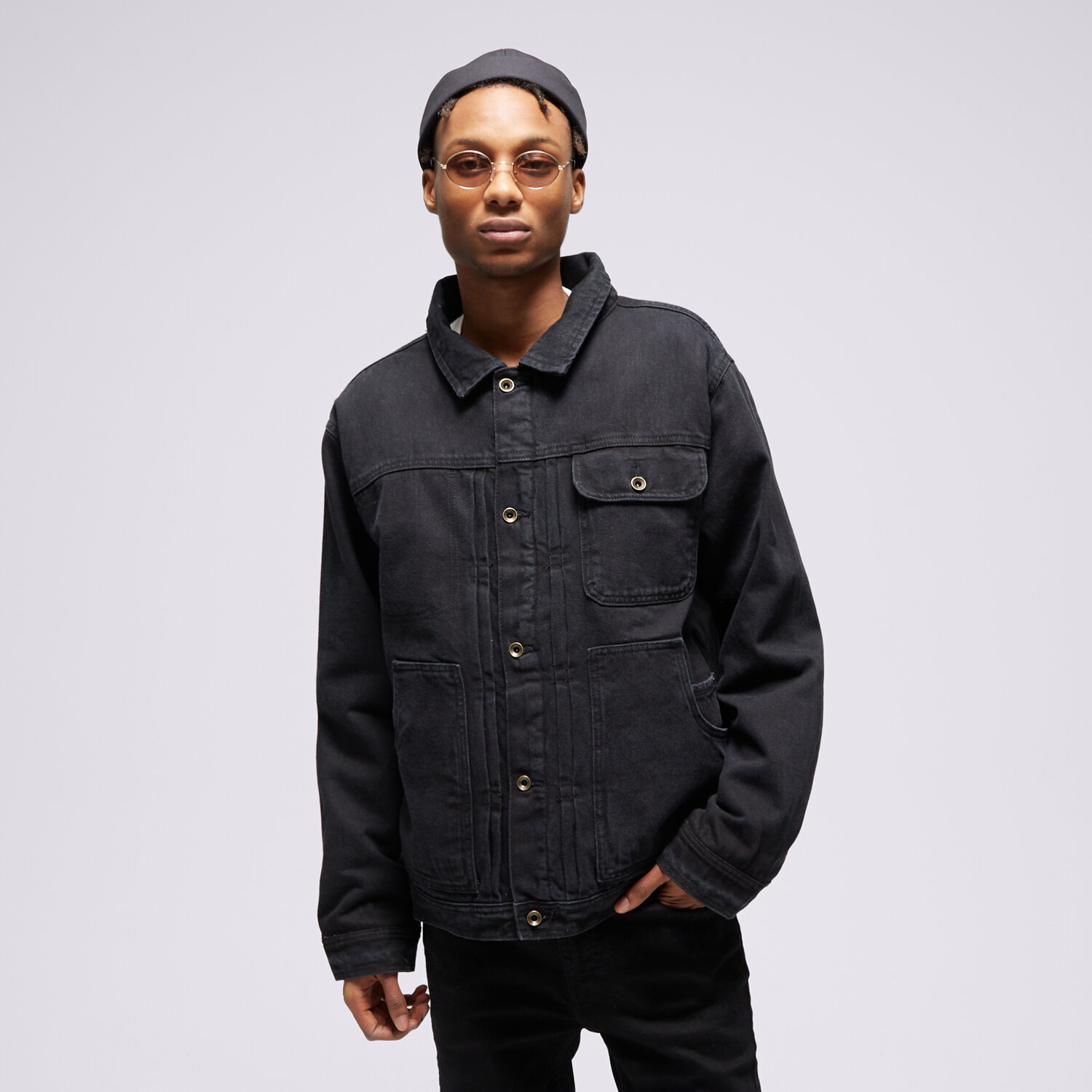 Kurtka zimowa męska VANS KURTKA DONATO SHERPA DENIM VN000AAM0FO1 CZARNY