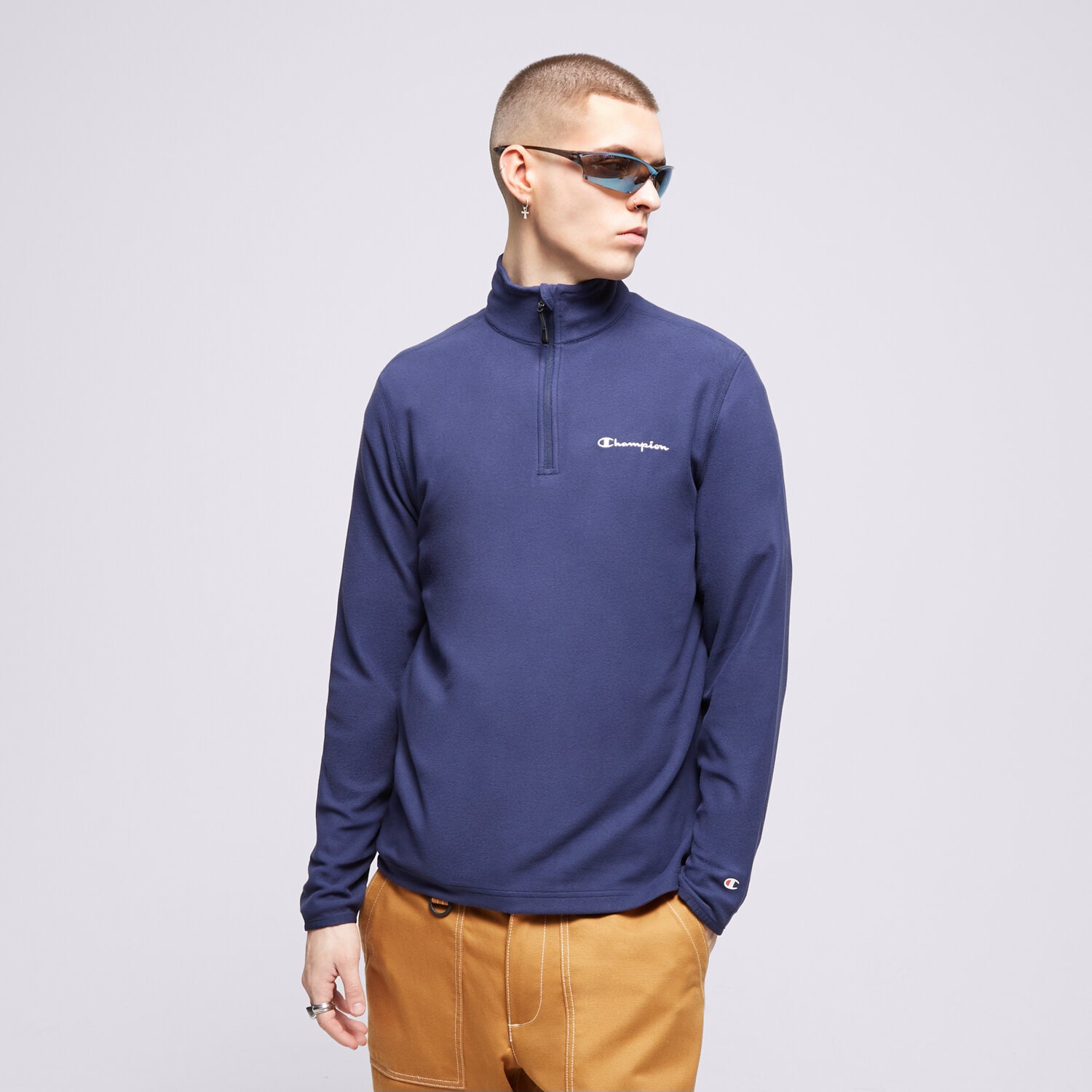 Bluza męska CHAMPION POLAR HALF ZIP TOP 216695BS526 GRANATOWY
