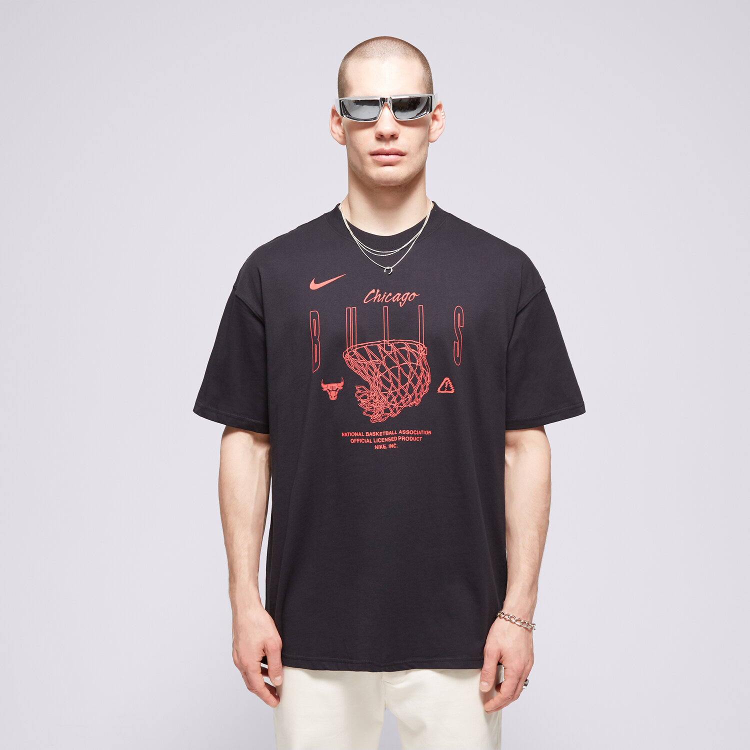 Koszulka, t-shirt sportowy męski NIKE T-SHIRT CHI M NK CTS MAX90 1 SS TEE NBA FJ0363-010 CZARNY