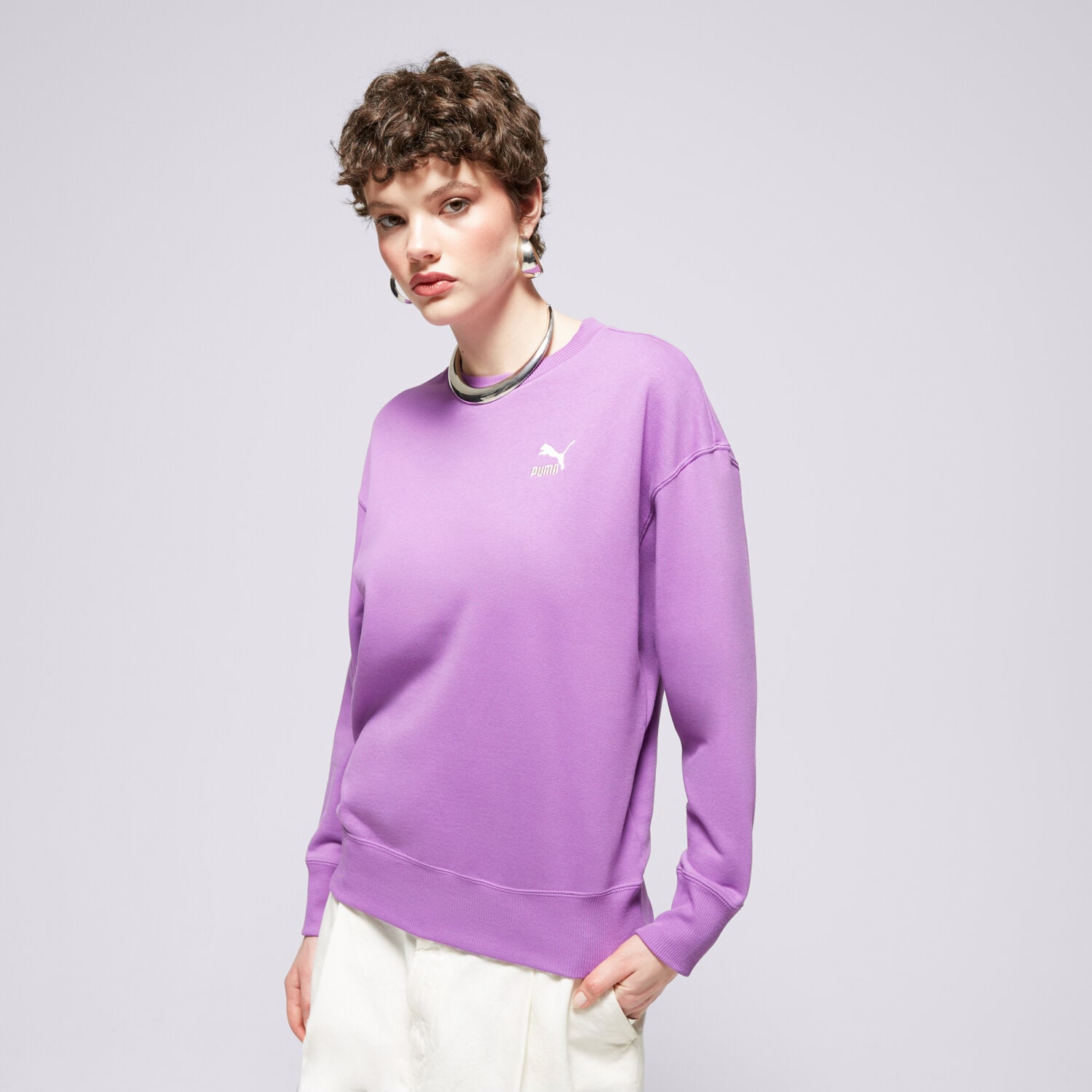Bluza damska PUMA BLUZA BETTER CLASSICS RELAXED 62423150 FIOLETOWY