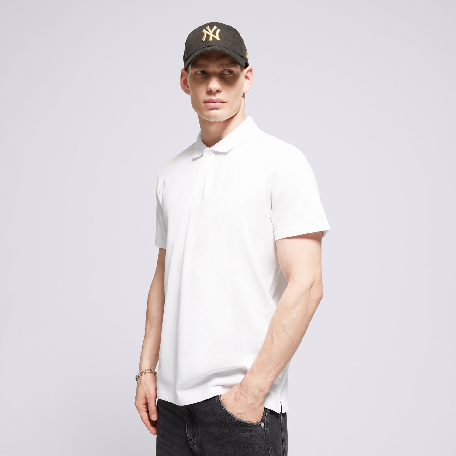 Koszulka, t-shirt sportowy męski CONFRONT POLO CONFRONT CF124POM42001 BIAŁY