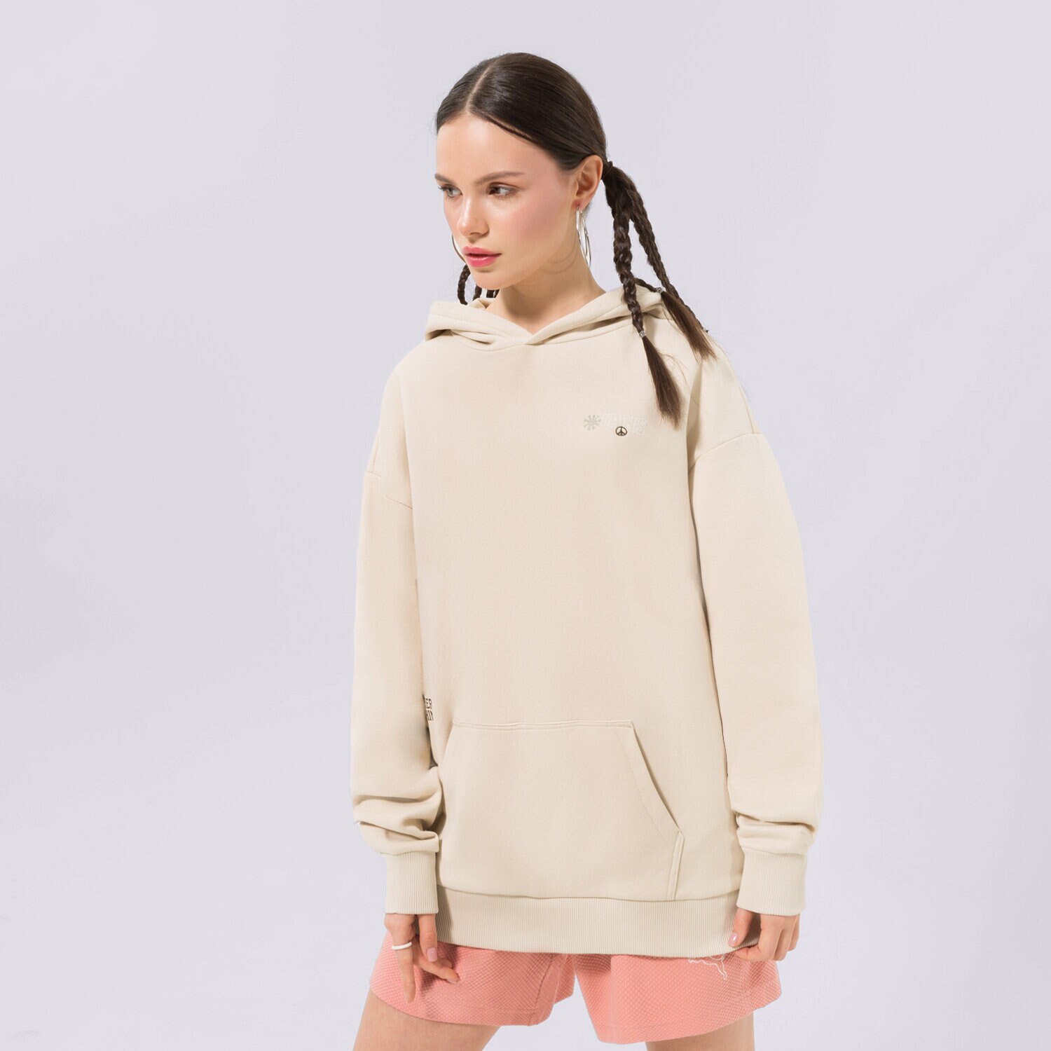 Bluza damska VANS BLUZA Z KAPTUREM EARTH PEACE OATMEAL VN00036W2N11 BEŻOWY