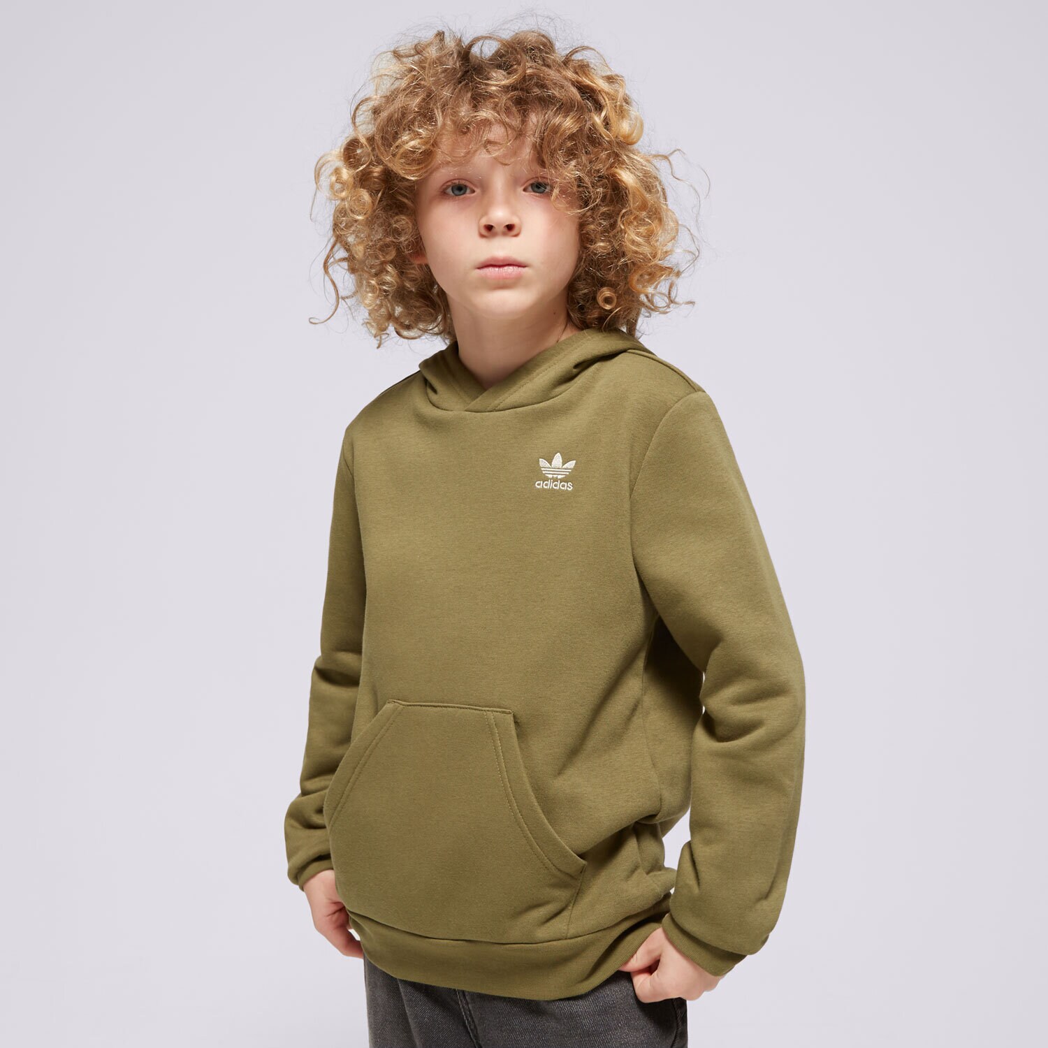 Sportowa bluza dziecięca ADIDAS BLUZA Z KAPTUREM HOODIE BOY IP3035 KHAKI
