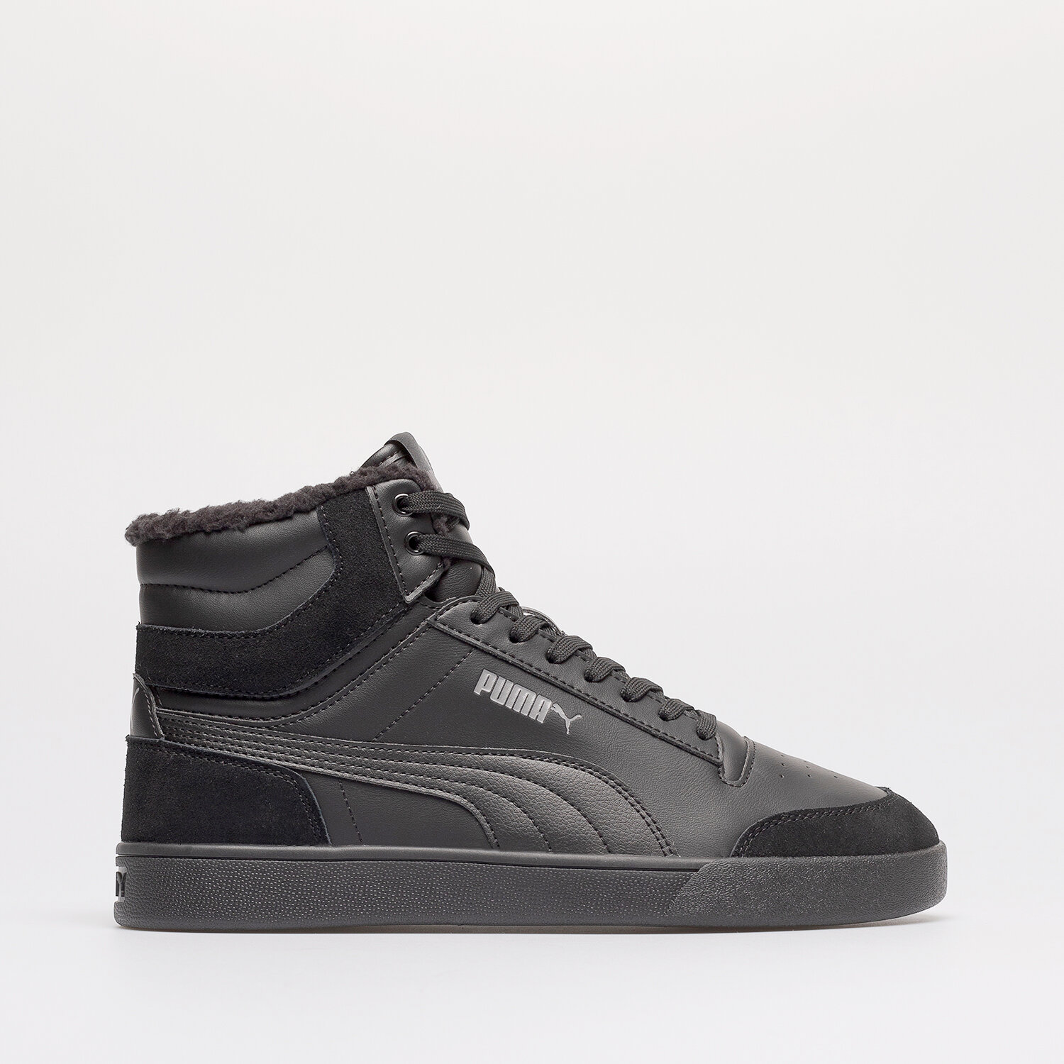 Buty zimowe sportowe męskie PUMA SHUFFLE MID FUR 38760901 CZARNY