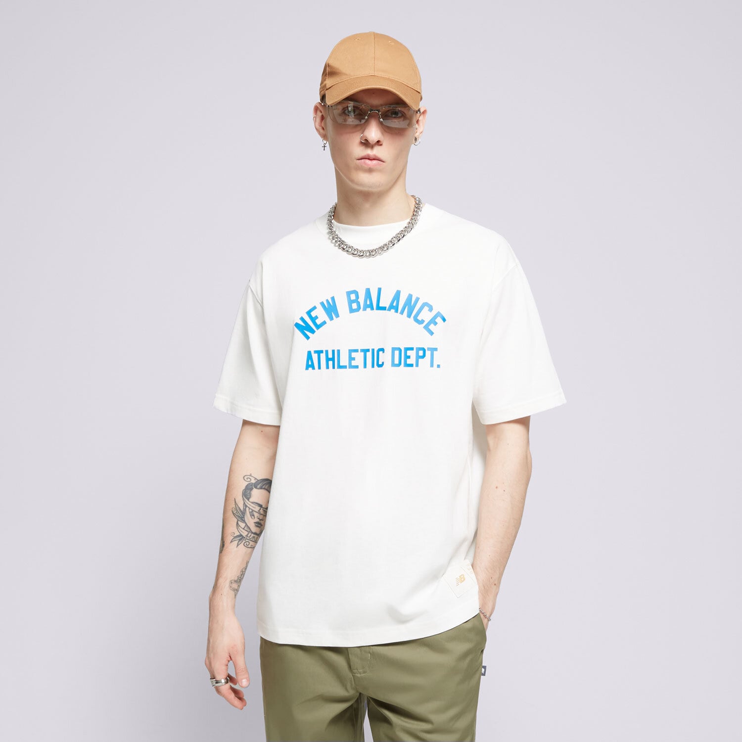 Koszulka, t-shirt sportowy męski NEW BALANCE T-SHIRT SGH ATHLETIC DEPT TEE MT41514SST BIAŁY