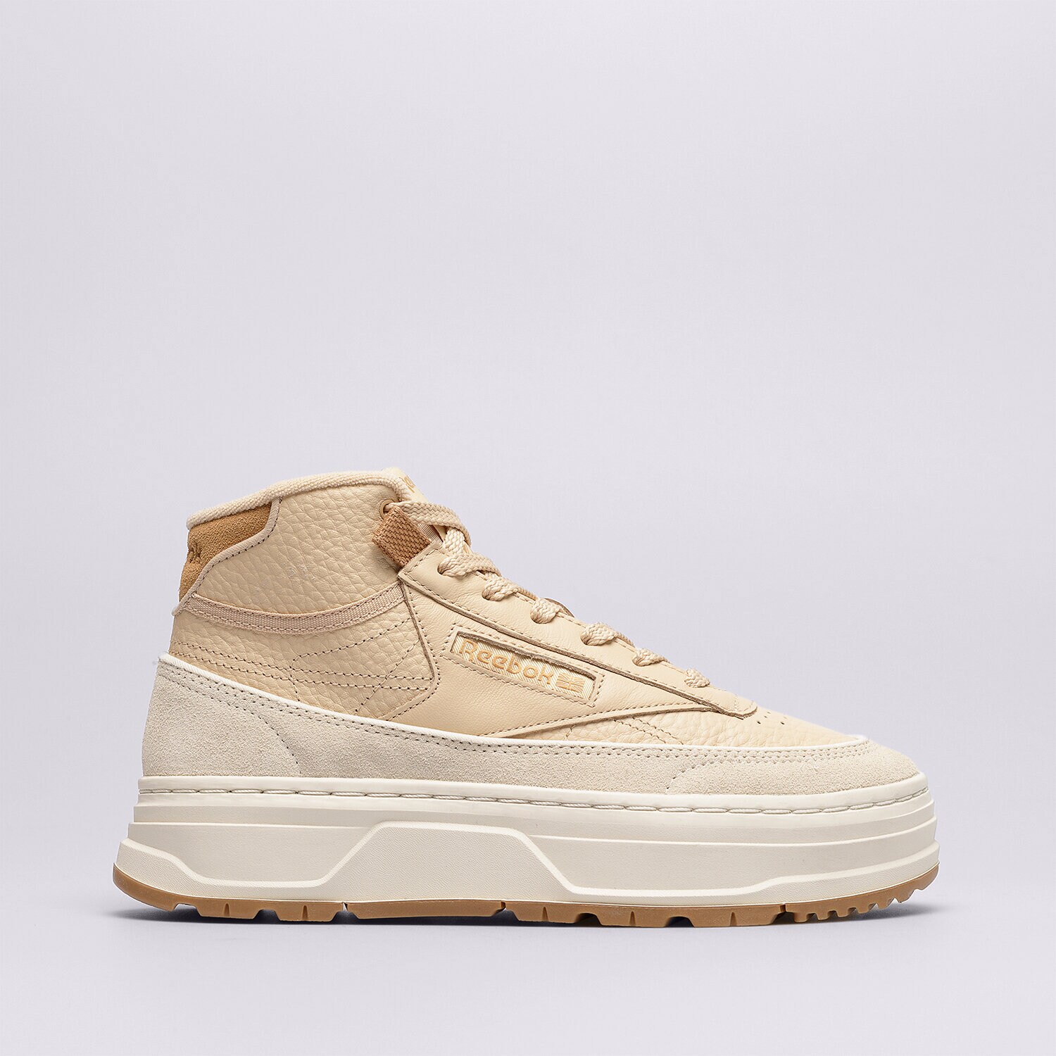 Buty sneakersy damskie REEBOK CLUB C GEO MID GZ2159 BEŻOWY