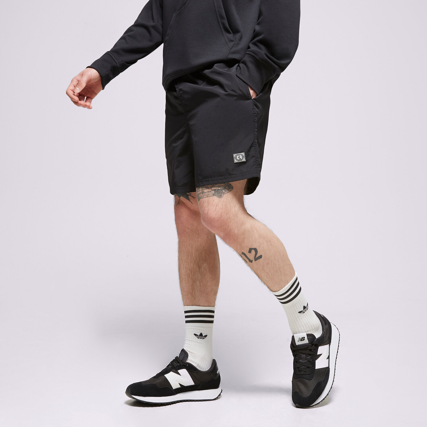 Krótkie spodenki, szorty męskie CONFRONT SZORTY SWIM BLACK CF123SZM07006 CZARNY