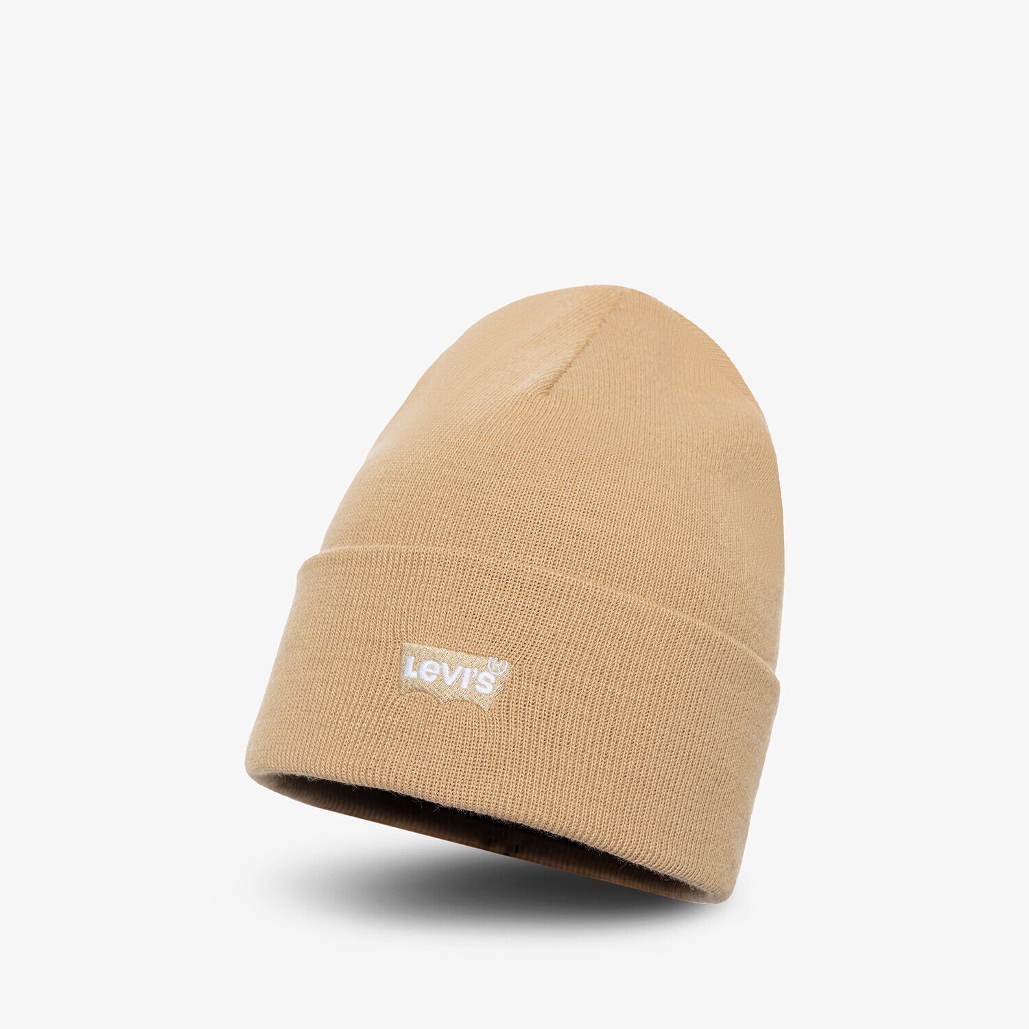Czapka zimowa damska LEVI'S CZAPKA SLOUCHY BEANIE - TONAL BATWING D5459-0009 BEŻOWY