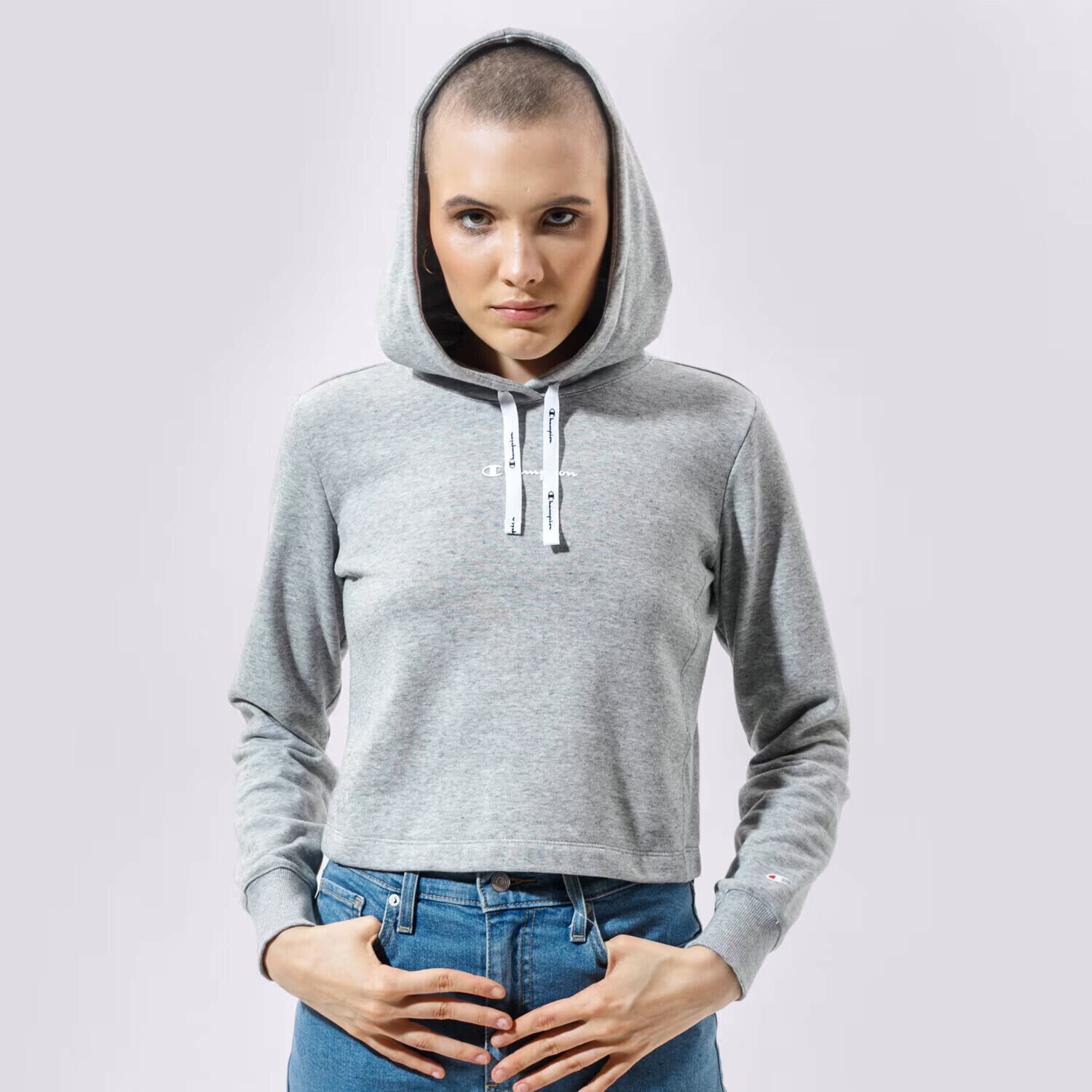 Bluza damska CHAMPION BLUZA Z KAPTUREM HOODED SWEATSHIRT 112586EM029 SZARY