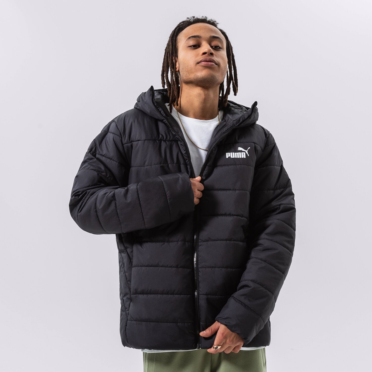 Kurtka zimowa męska PUMA KURTKA ZIMOWA ESS HOODED PADDED 848938 01 CZARNY