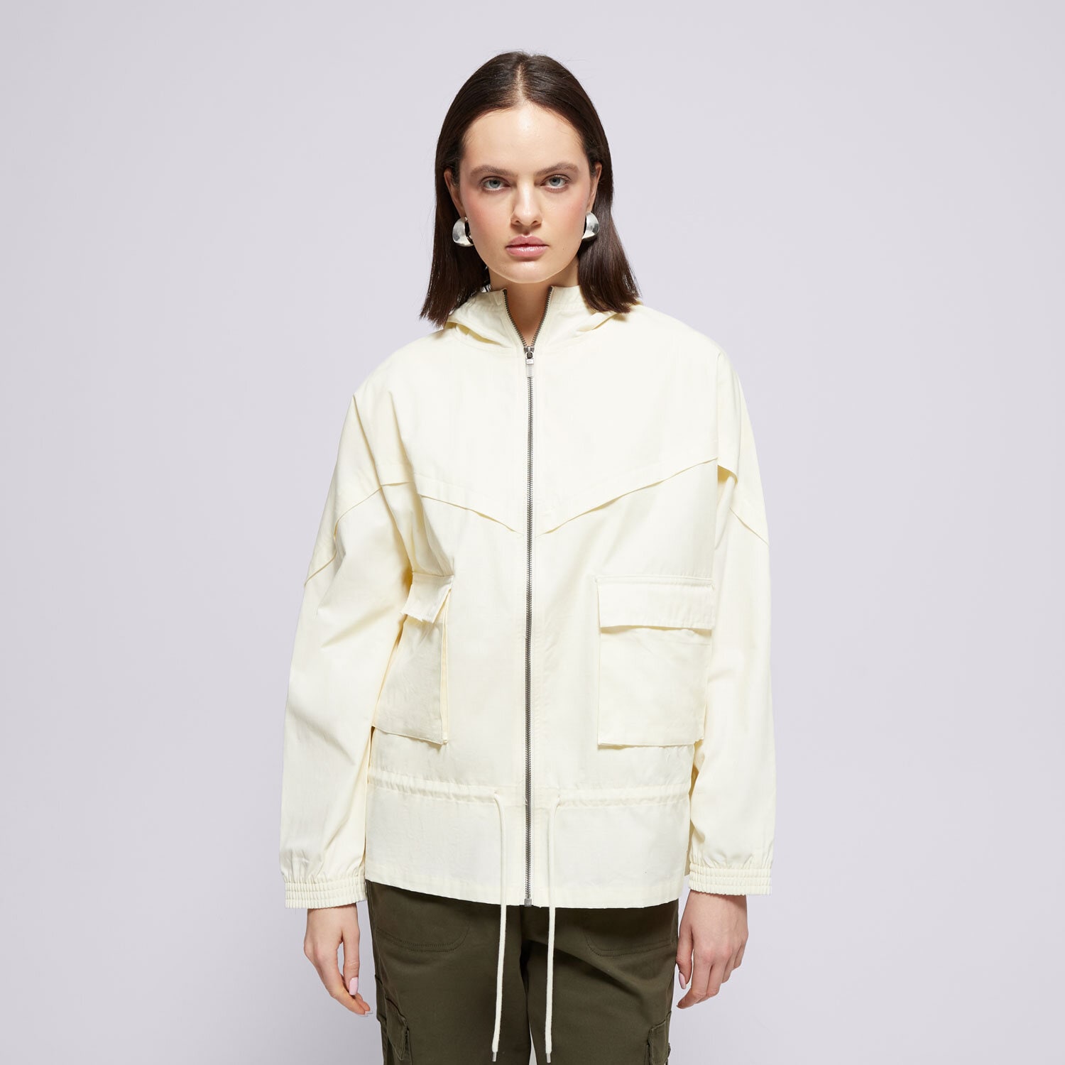 Kurtka wiosenna / jesienna damska NIKE KURTKA W NSW ICN CLSH JKT WR CANVAS CZ9328-113 BEŻOWY