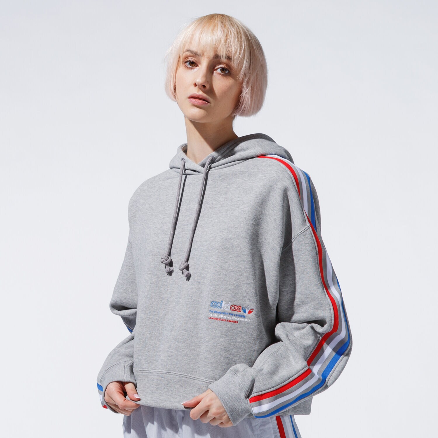 Bluza damska ADIDAS BLUZA Z KAPTUREM HOODIE GN2855 SZARY