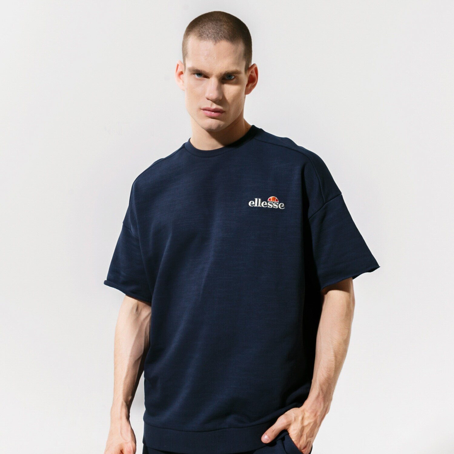 Koszulka, t-shirt sportowy męski ELLESSE T-SHIRT NAVY SHJ11946429 GRANATOWY
