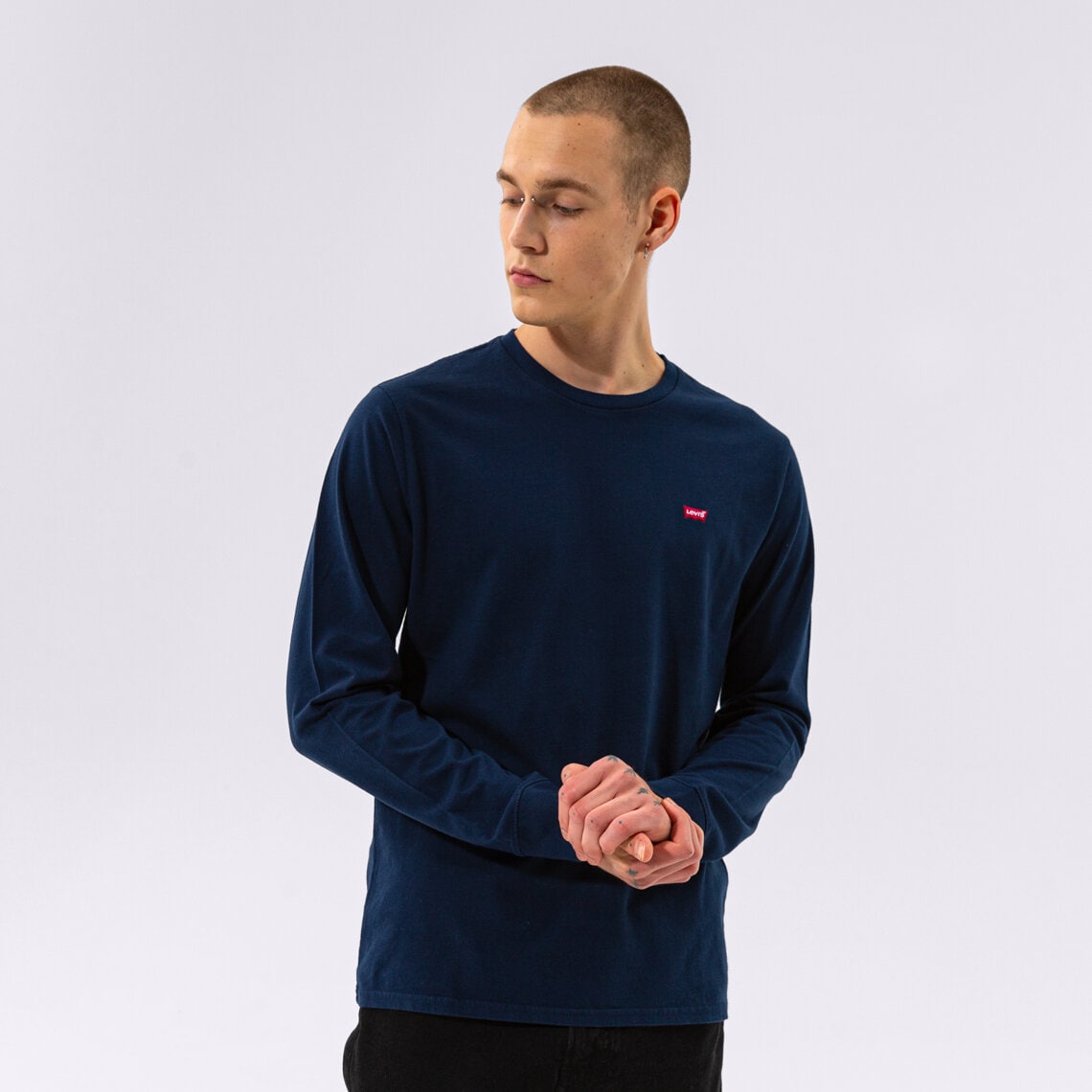 Koszulka, t-shirt sportowy męski LEVI'S T-SHIRT LS ORIGINAL HM 72848-0001 GRANATOWY