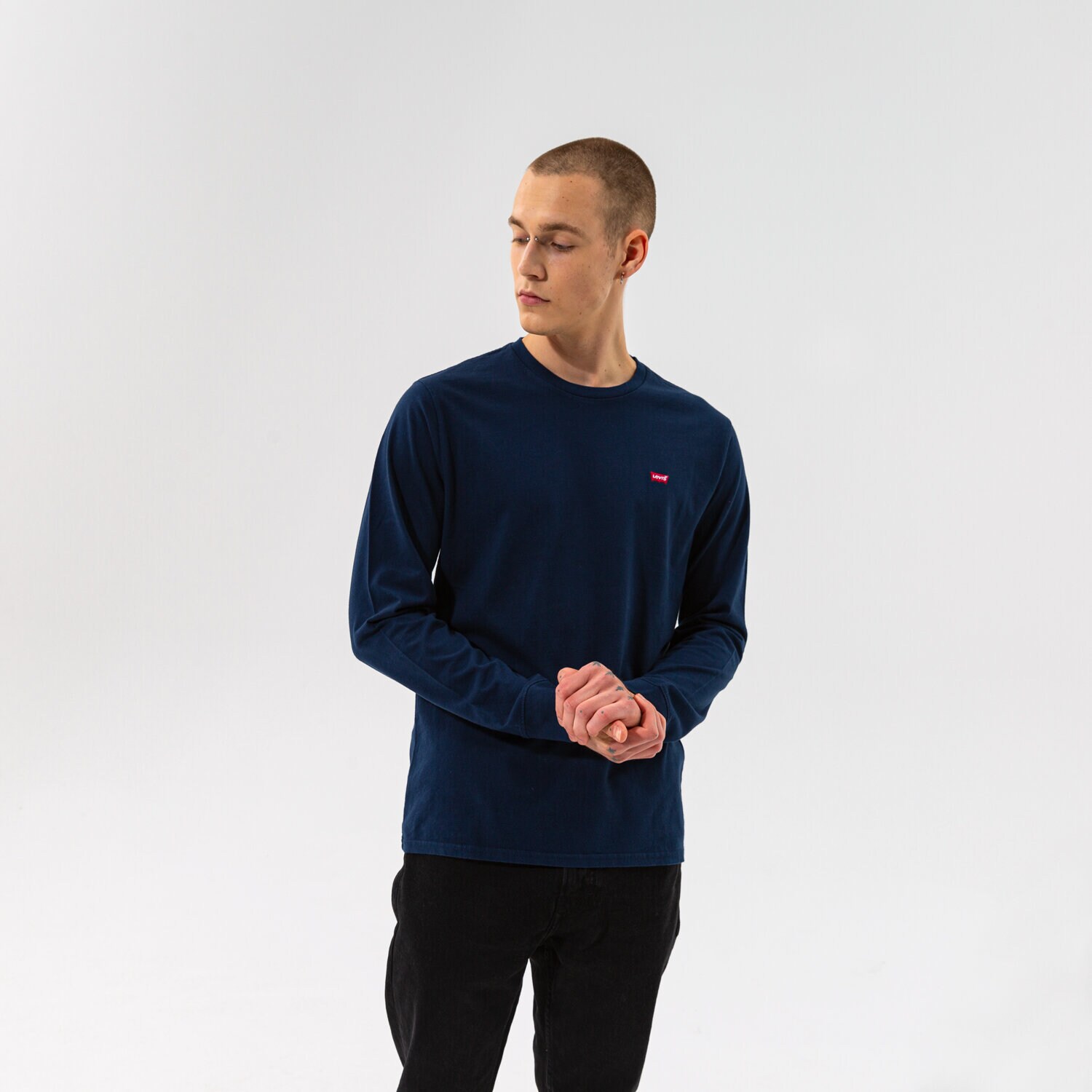 Koszulka, t-shirt sportowy męski LEVI'S T-SHIRT LS ORIGINAL HM 72848-0001 GRANATOWY