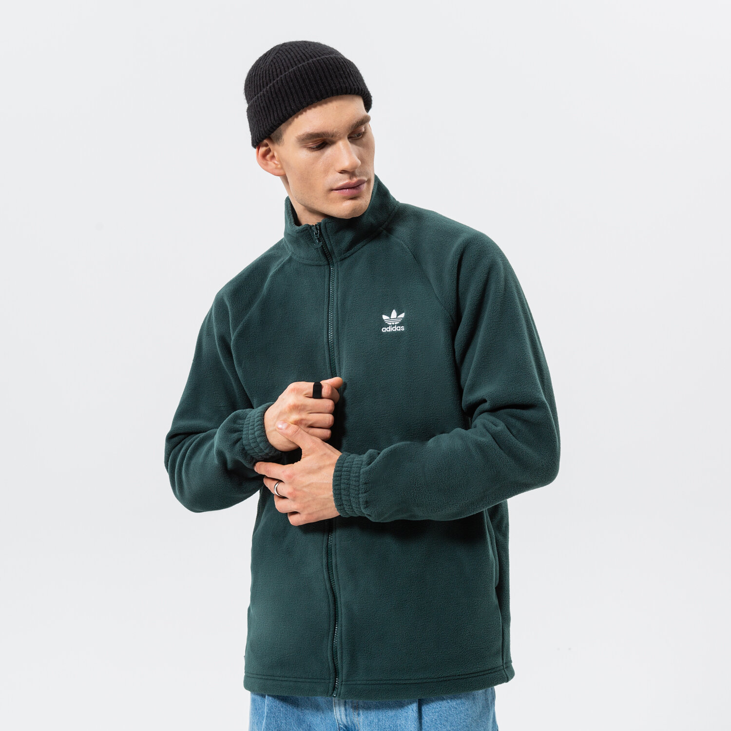 Bluza męska ADIDAS POLAR TREFOIL FZ TEDD HK7297 ZIELONY