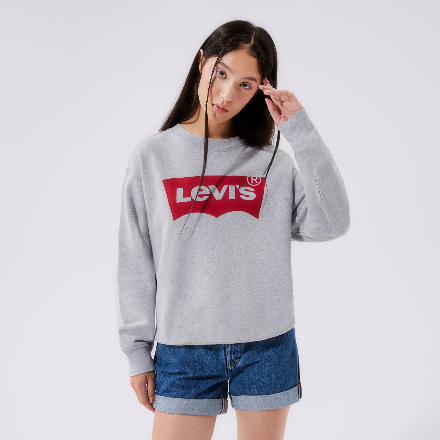 Bluza damska LEVI'S BLUZA GRAPHIC STANDARD CREW 18686-0012 SZARY