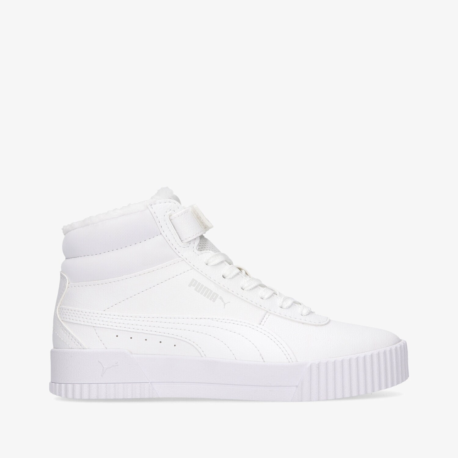Buty zimowe, trekkingowe, outdoor dla dzieci PUMA CARINA MID FUR JR 30968303 BIAŁY