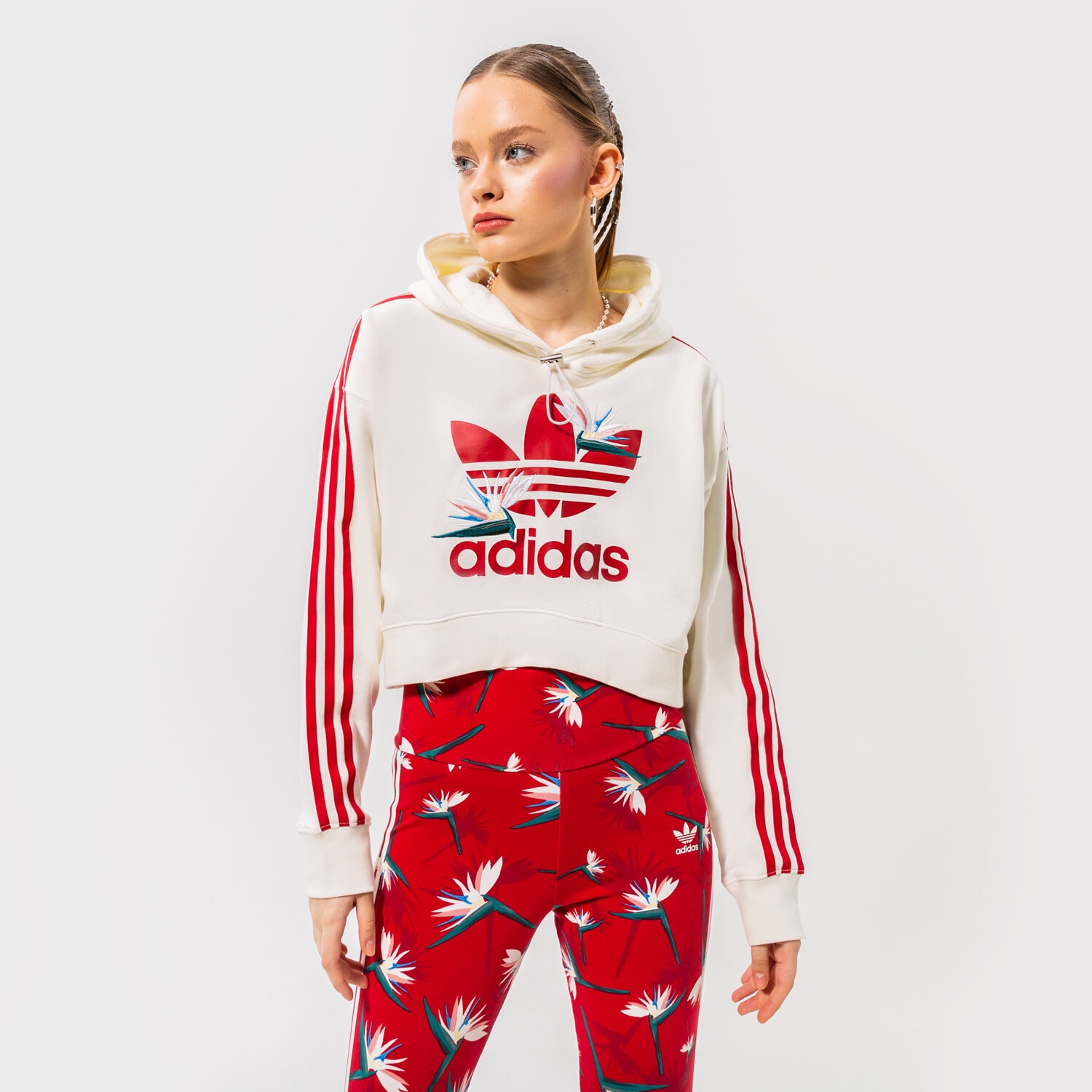 Bluza damska ADIDAS BLUZA Z KAPTUREM HOODIE HK5210 BIAŁY