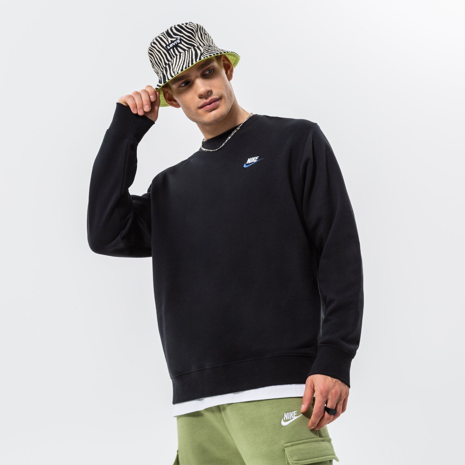 Bluza męska NIKE SPORTSWEAR CLUB SWEATSHIRT  DQ8383-010 CZARNY