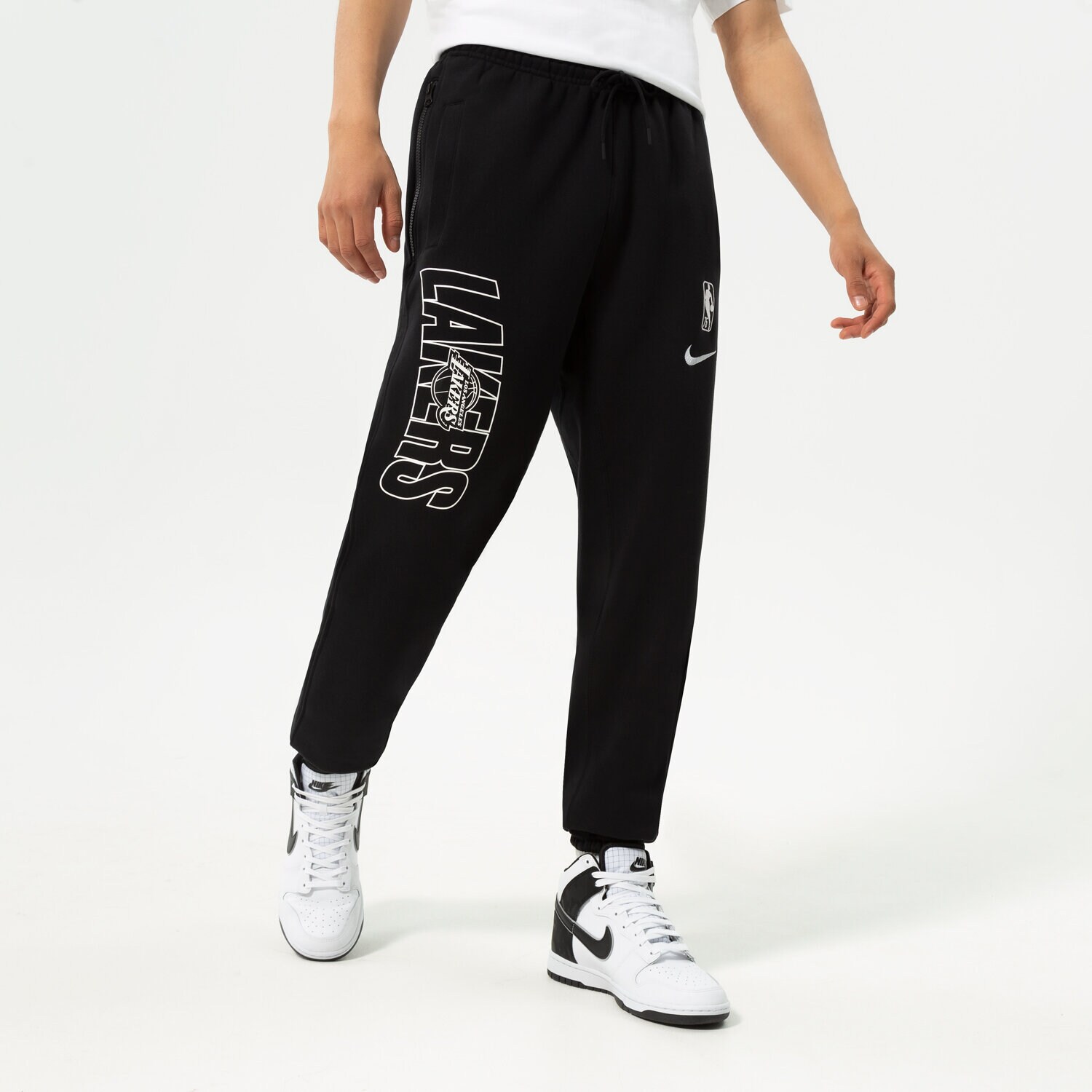 Spodnie sportowe męskie NIKE SPODNIE LAL M NK PANT FLC CTS FTPK NBA DH9216-010 CZARNY