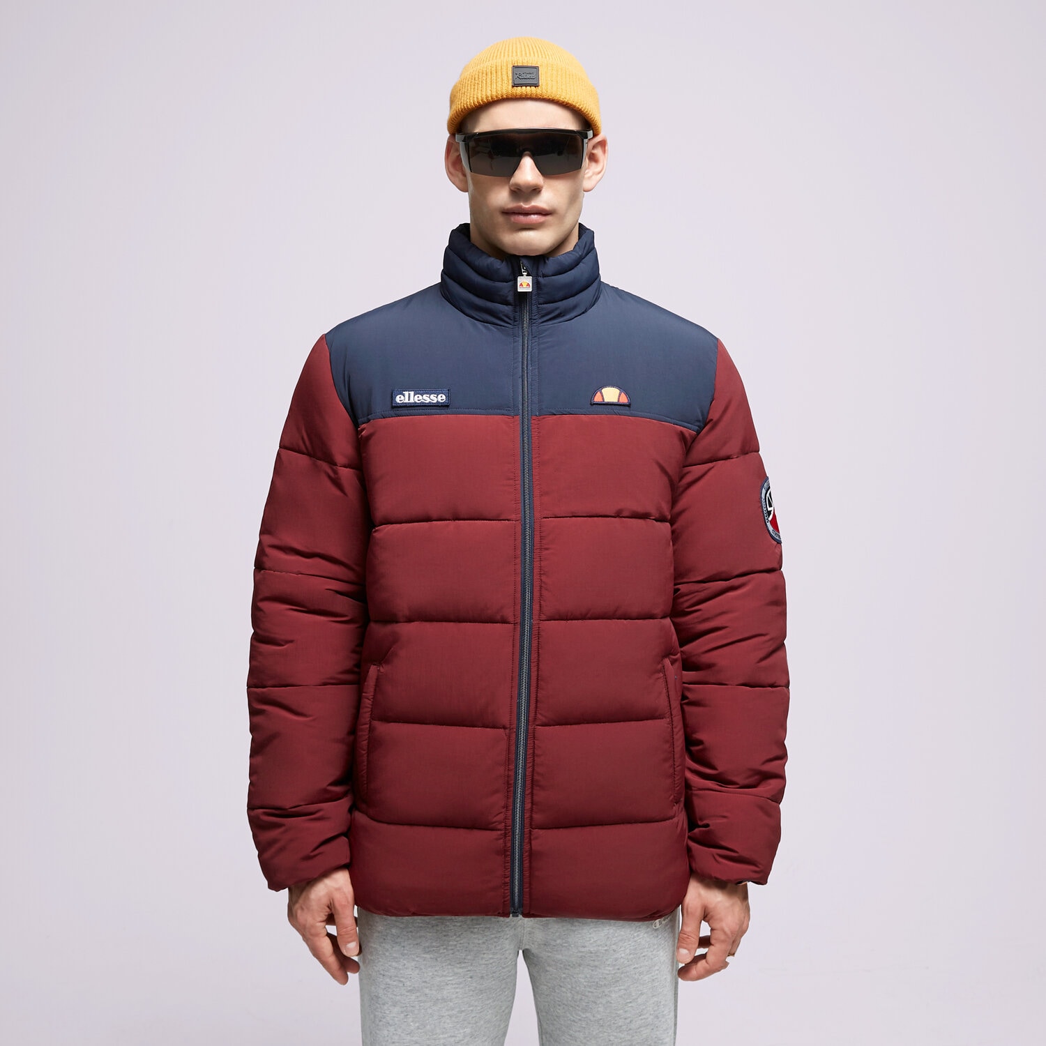 Kurtka zimowa męska ELLESSE KURTKA ZIMOWA NEBULA BRGND/NAVY PADDED JACKET SHR12789803 BORDOWY