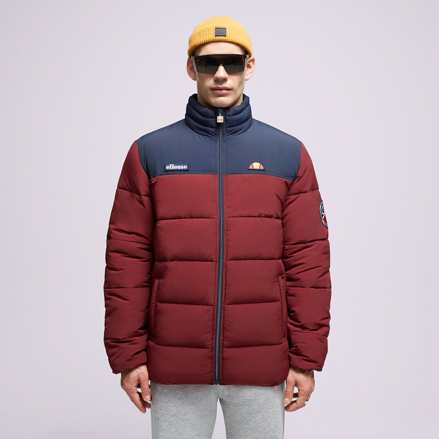Kurtka zimowa męska ELLESSE KURTKA ZIMOWA NEBULA BRGND/NAVY PADDED JACKET SHR12789803 BORDOWY