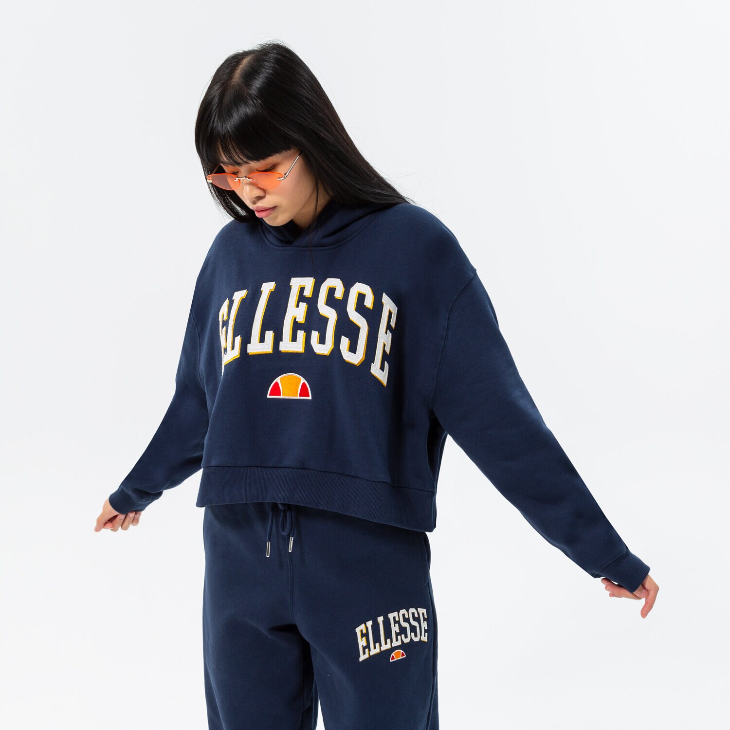 Bluza damska ELLESSE BLUZA Z KAPTUREM RAMO CROP HOODY NAVY SGP15918429 GRANATOWY